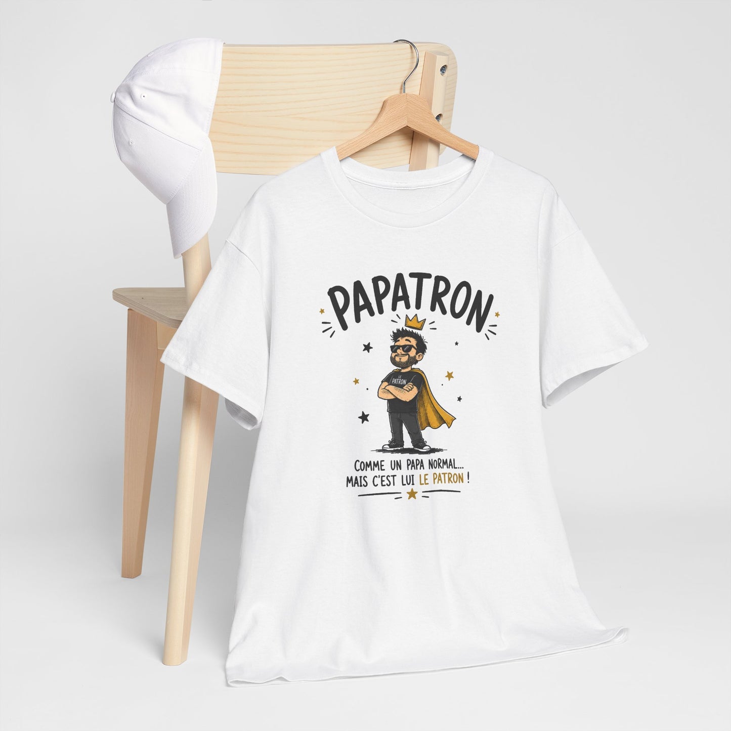 Tee Shirt Papa Homme – Papatron Comme un Papa Normal Mais C’est Lui le Patron – T-Shirt Humour Cadeau Original