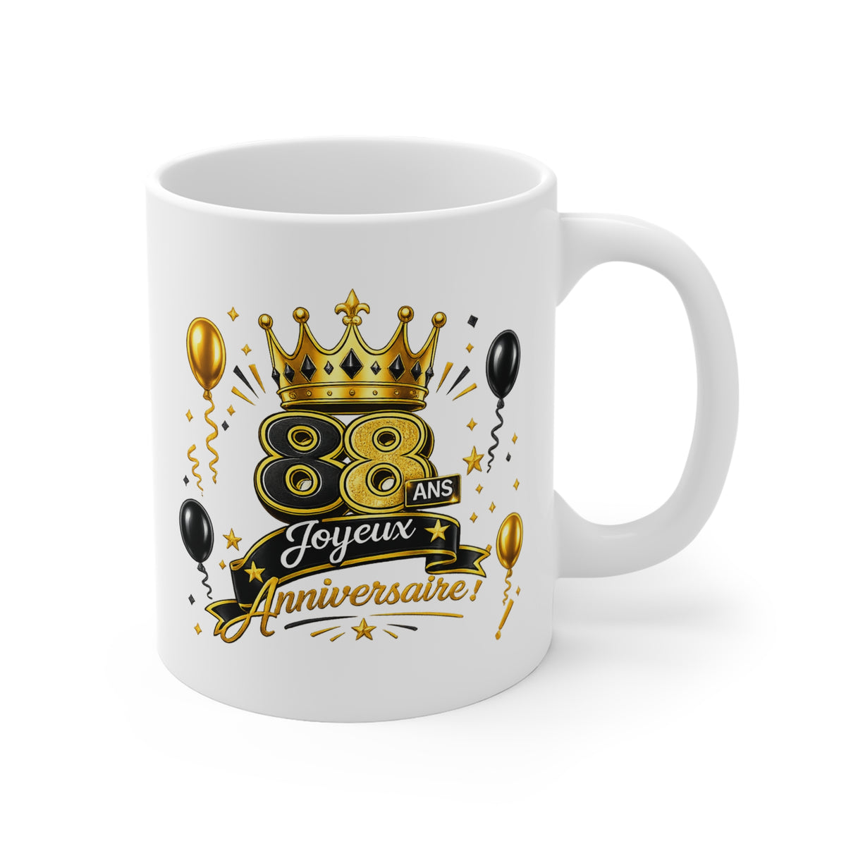 Mug Joyeux 88 Ans – Tasse Anniversaire 88 Ans – Cadeau Original pour Femme Homme – Idée Cadeau 88e Anniversaire