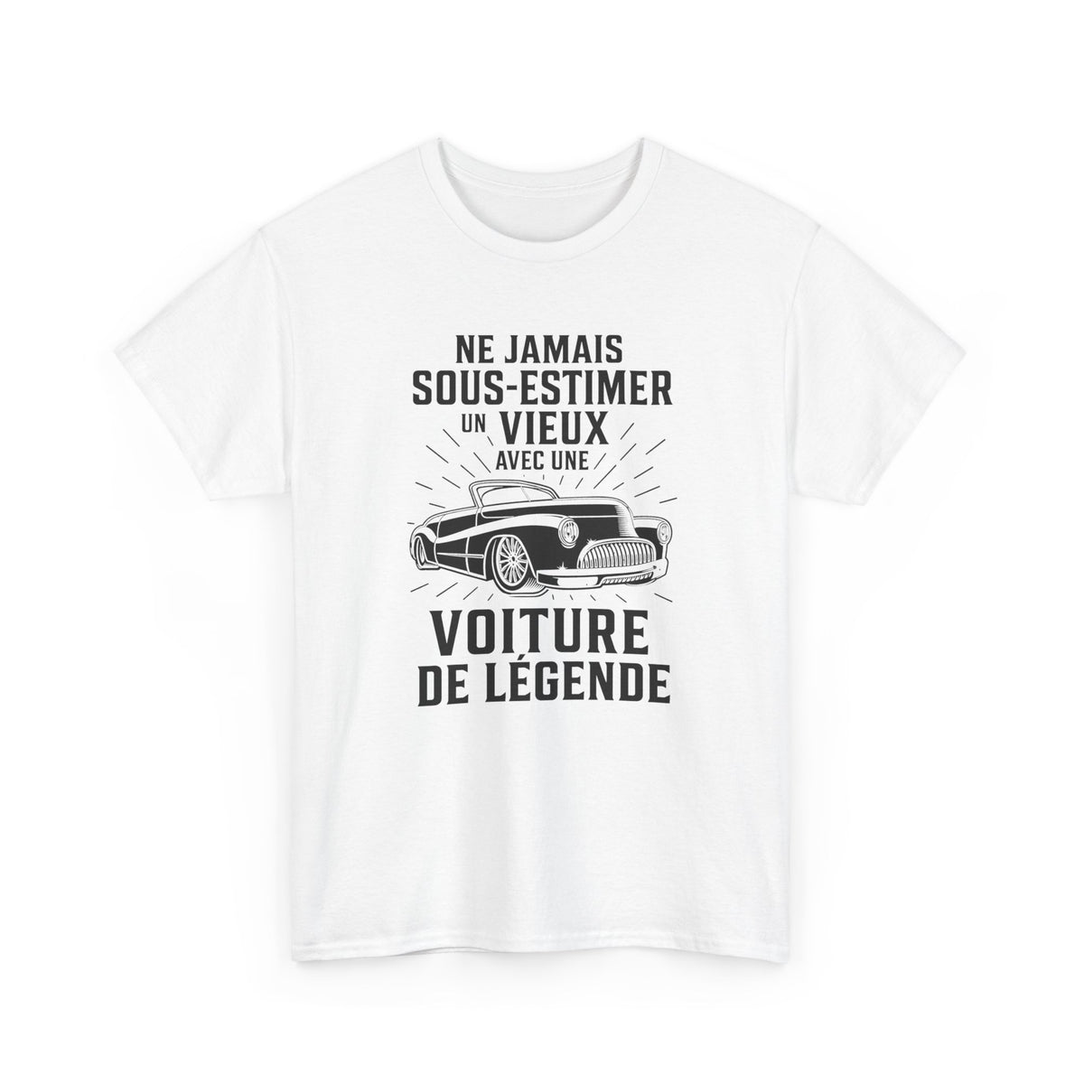 T-Shirt Voiture Ancienne Homme et Femme – Cadeau Passionné Automobile Vintage – Humour Auto de Légende – Collectionneur Mécanique