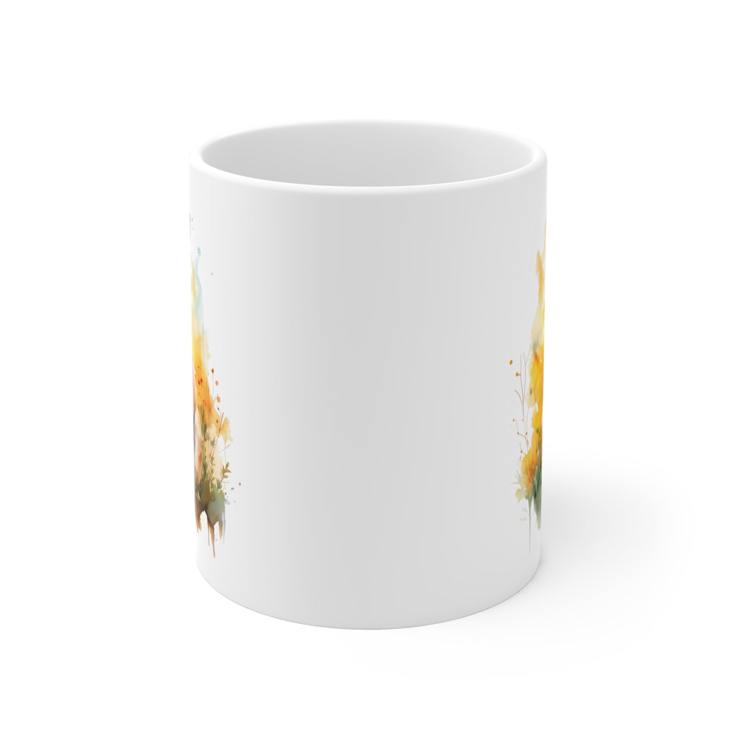 Mug Kangourou Aquarelle Dorée – Tasse Nature Australienne – Cadeau Animal Artistique Céramique 325ml