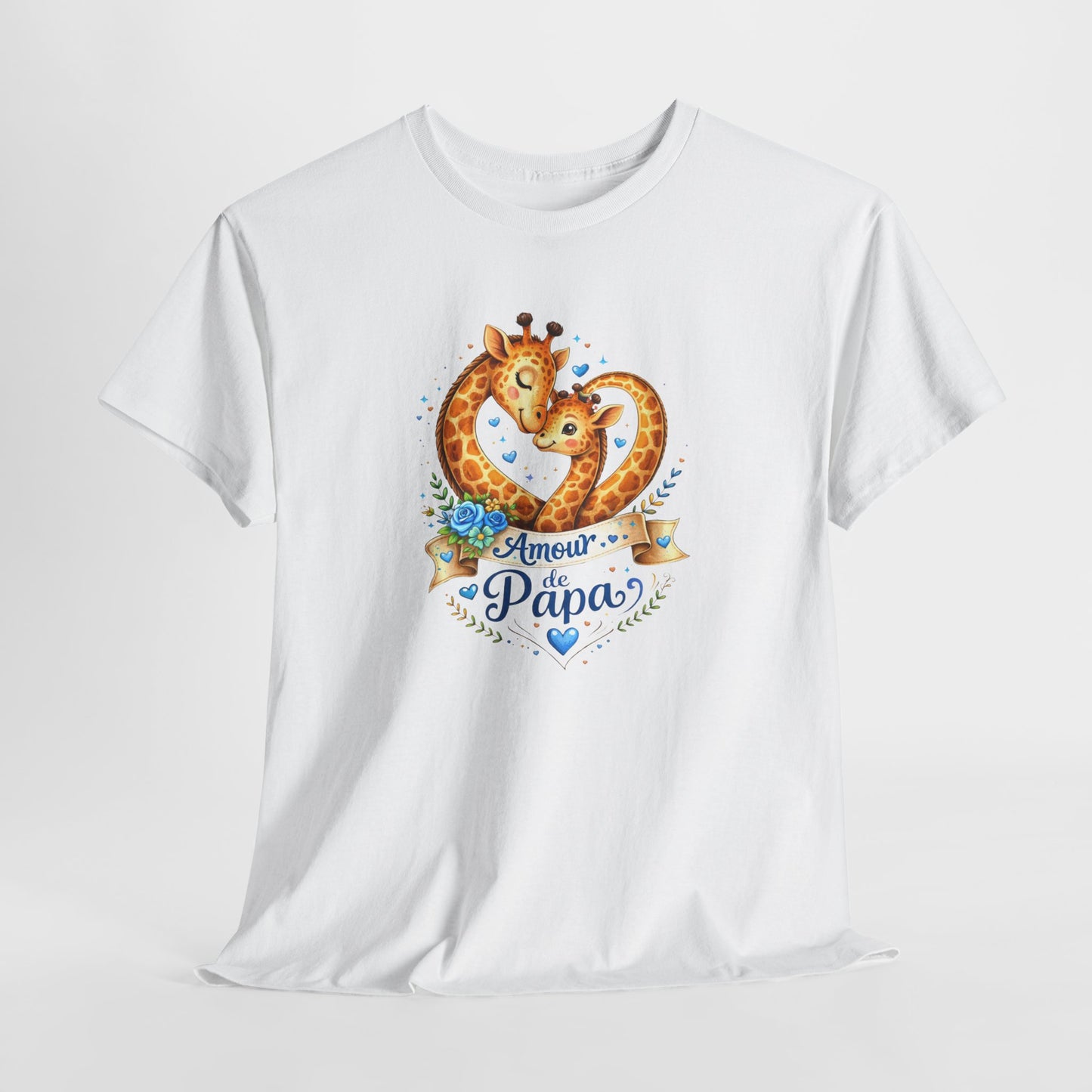 T-Shirt Amour de Papa Girafe – Design Mignon Père Enfant – Cadeau Fête des Pères