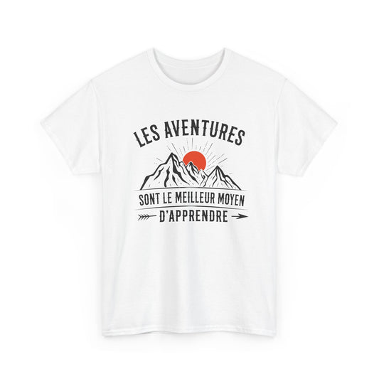 Tee Shirt Aventure Homme Femme – Montagne Nature Randonnée Voyage – Idée Cadeau Aventurier Randonneur Plein Air