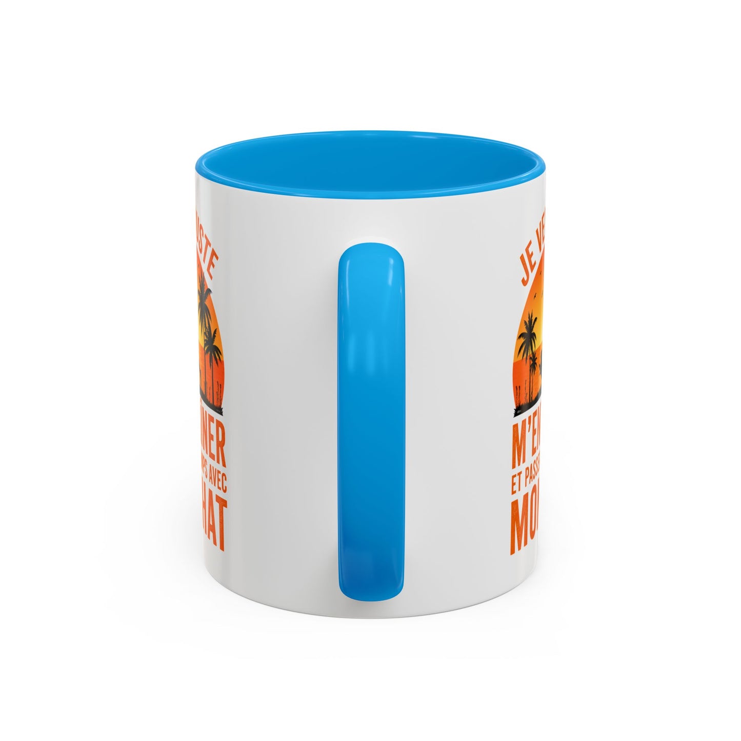 Mug Running Femme avec Chat – Tasse Course à Pied Jogging Sport – Cadeau Coureuse Amoureuse des Chats Noir Bleu Rouge