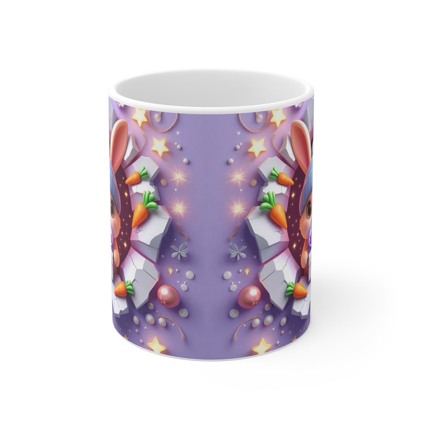Tasse Lapin Mignon Orange – Mug Céramique 325ml – Cadeau Kawaii Pâques Anniversaire