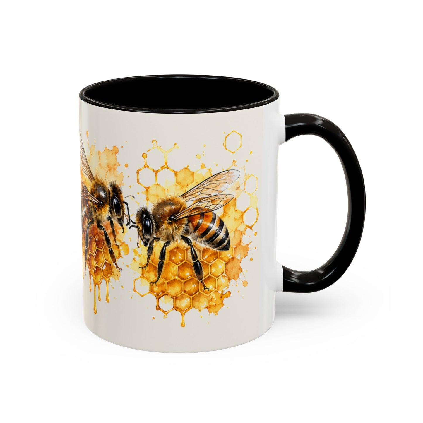 Tasse Abeilles Miel – Mug Apiculture avec Ruche et Rayon de Miel – Cadeau Nature 325ml