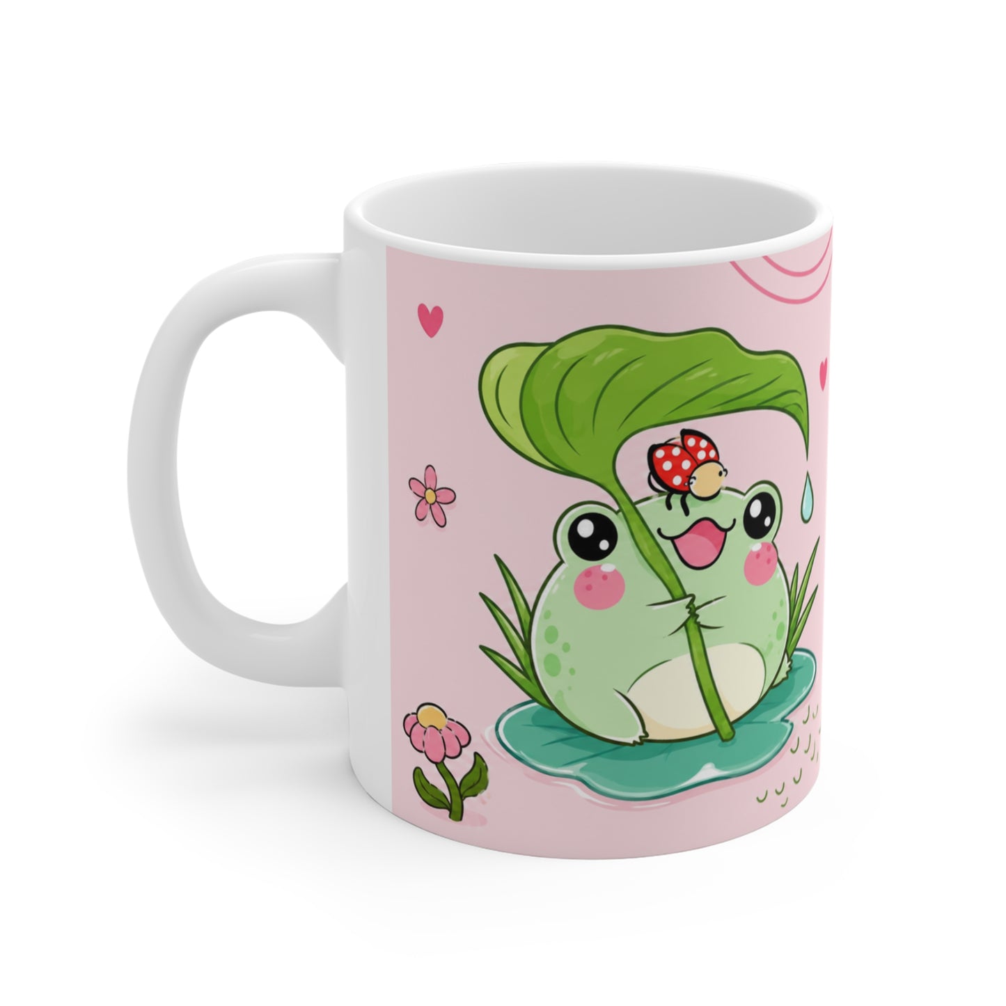 Tasse Grenouille Kawaii – Mug Frogs Cute et Floral – Cadeau Femme Fille Enfant 325ml