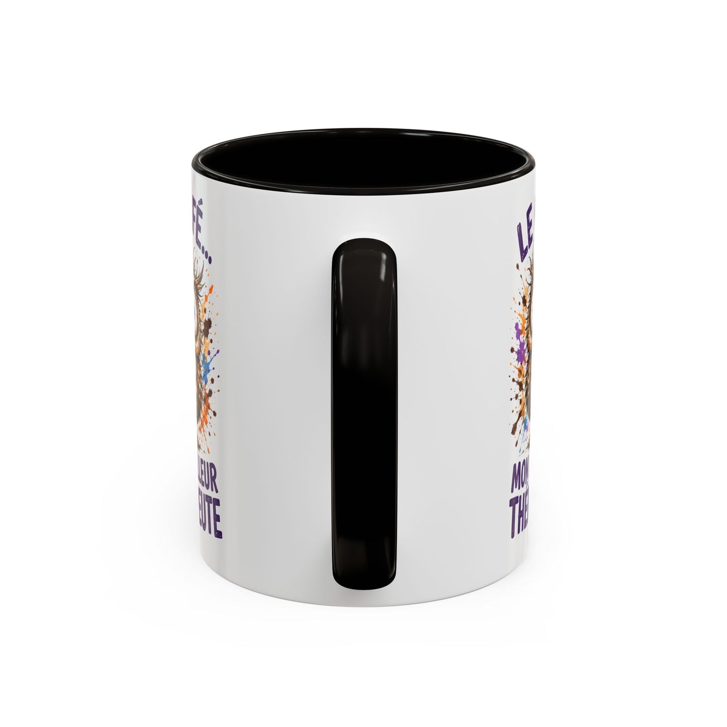 Tasse Chouette Drôle Homme Femme – Mug Le café mon meilleur thérapeute – Cadeau Humour Amateur de Café 325 ml