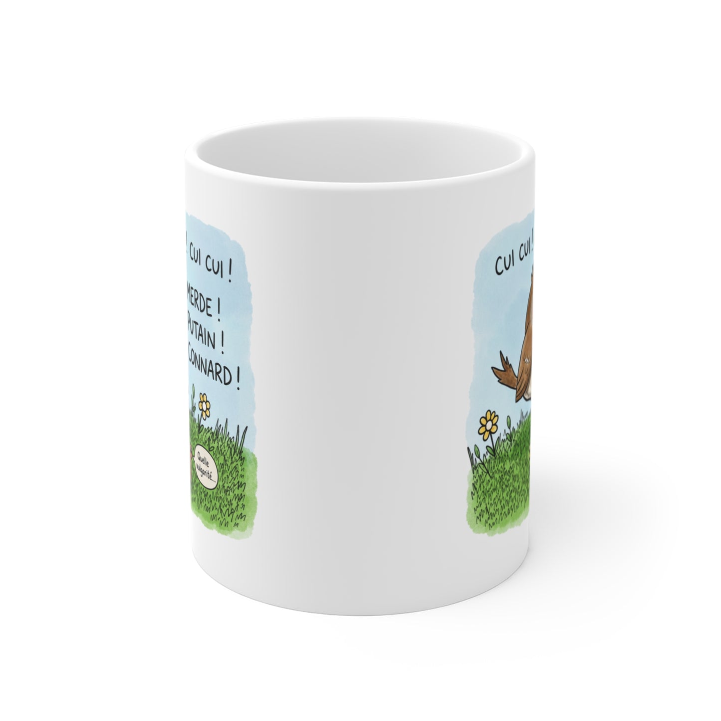 Tasse Cui Cui Merde Putain Connard – Mug Humour Oiseau Vulgaire – Cadeau Drôle Homme Femme 325ml