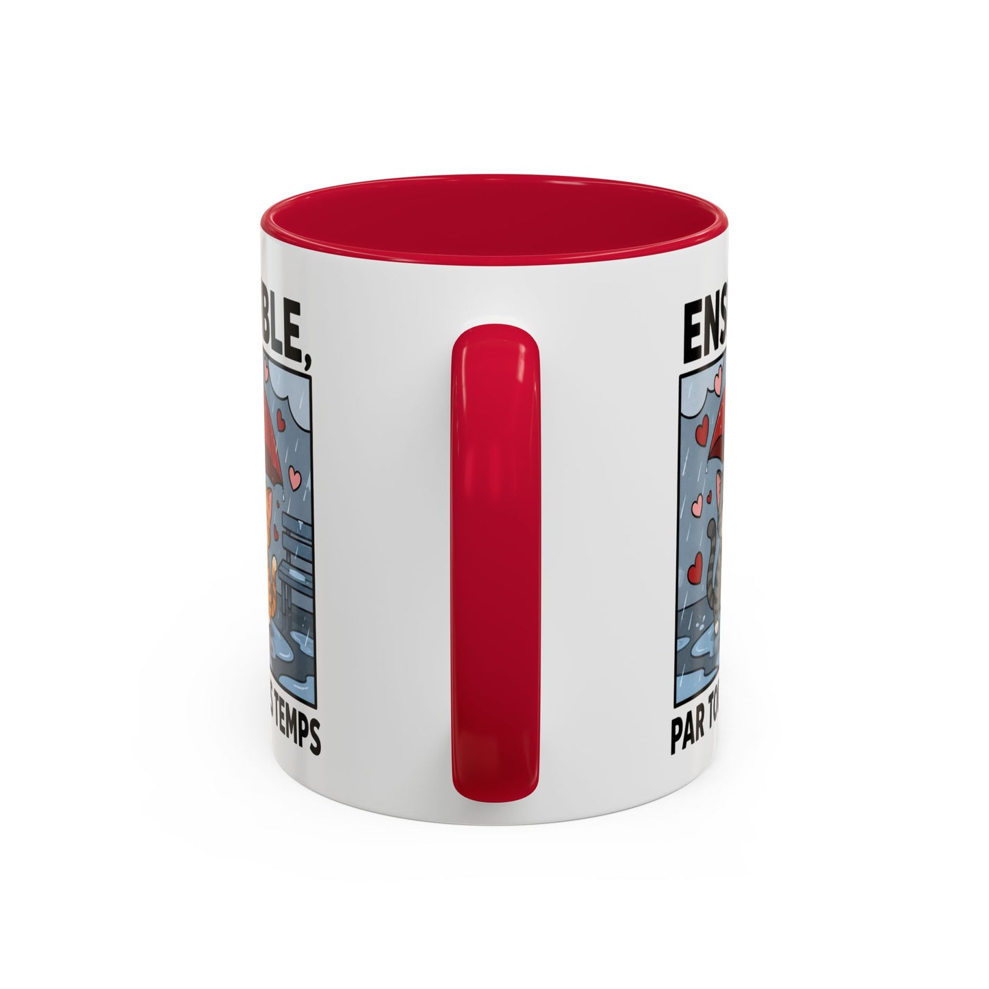 Tasse Ensemble Par Tous Les Temps – Mug Couple Chats Amoureux – Cadeau Saint-Valentin Homme Femme 325ml