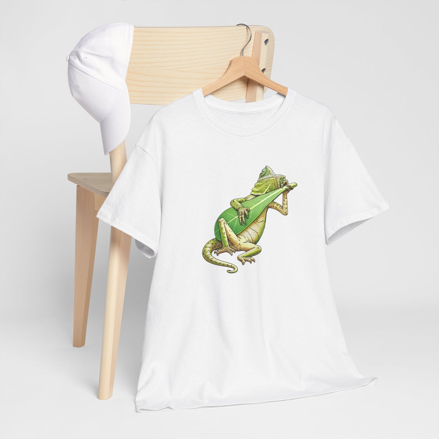 T-Shirt Lézard Fun Musique Nature – Reptile Joueur Instrument Feuille – Tee Shirt Original Humour Détente