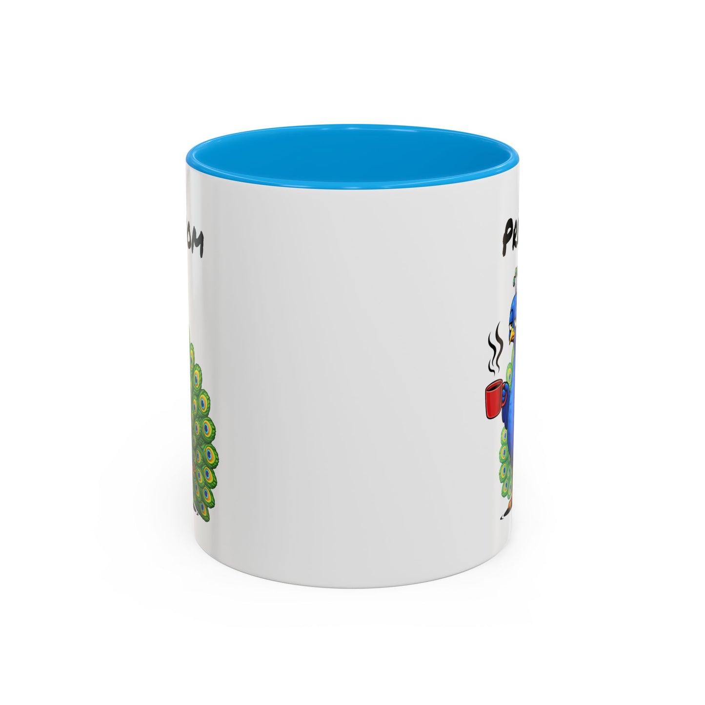 Tasse Paon Fatigué avec Café – Mug Animal Coloré et Humour – Illustration Oiseau Mignon 325ml