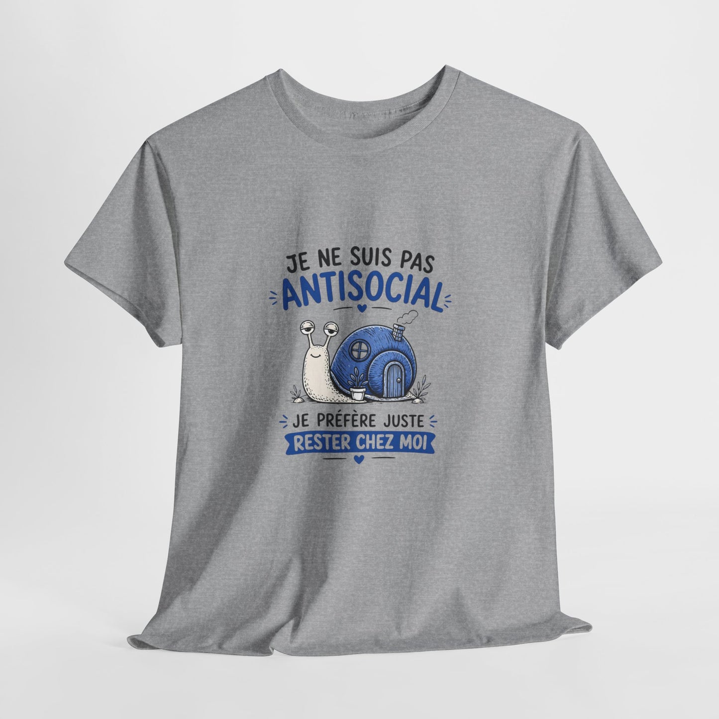 T-Shirt Humour Introverti Je Ne Suis Pas Antisocial – Rester Chez Moi – Tee Shirt Drôle Homme Femme