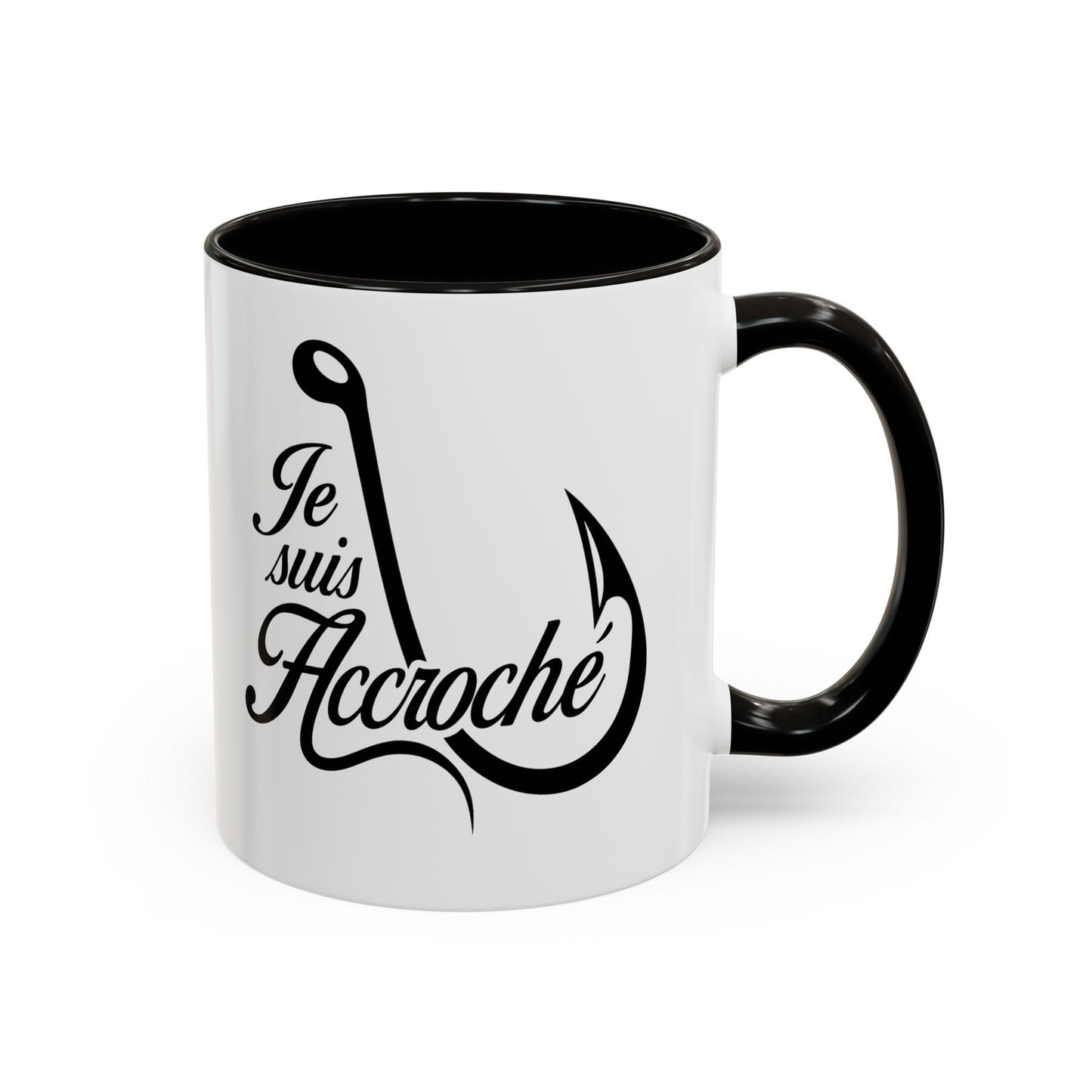 Mug Pêche Humoristique – Tasse Passion Pêcheur – Cadeau Homme Amateur de Poissons, Lac et Rivière – 325 ml Noir Bleu Rouge