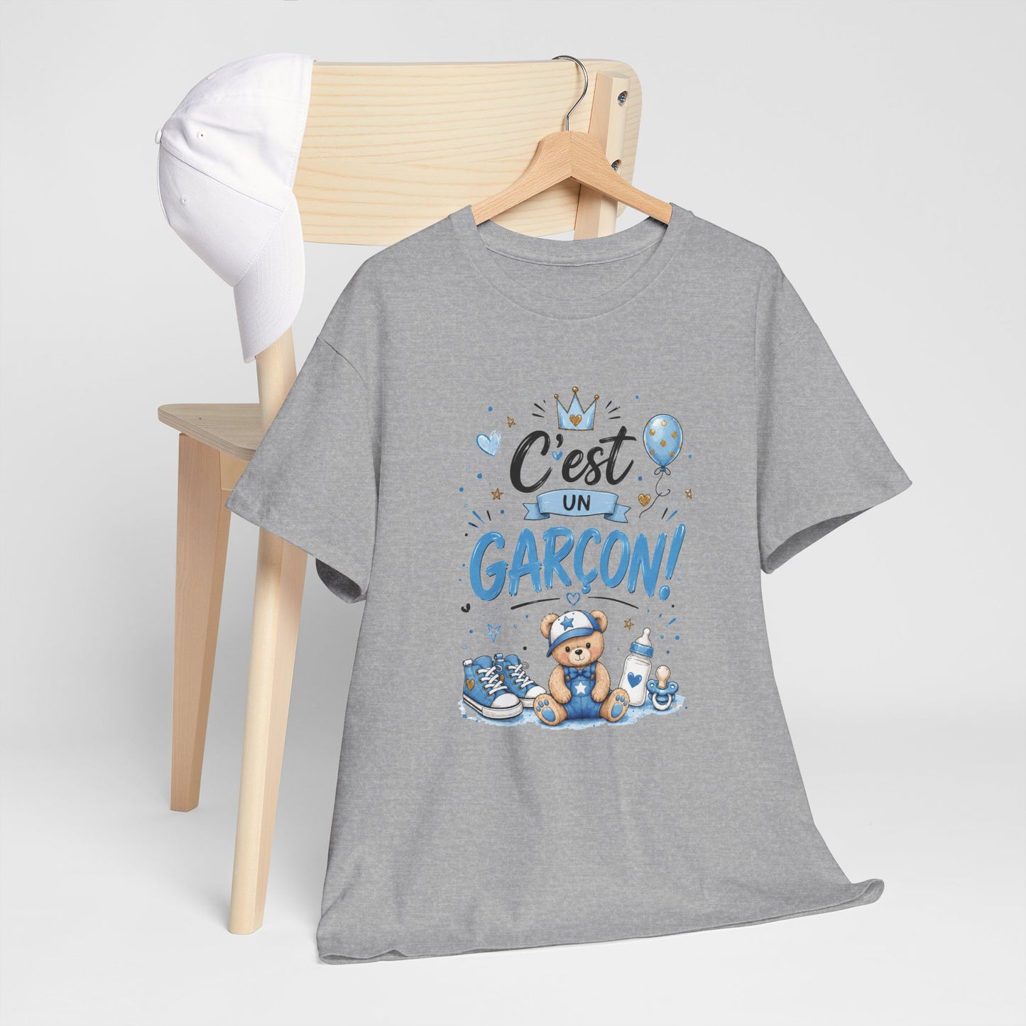 Tee Shirt Annonce Grossesse Homme et Femme Révélation Sexe Enfant C'est Un Garçon Future Maman Futur Papa Cadeau
