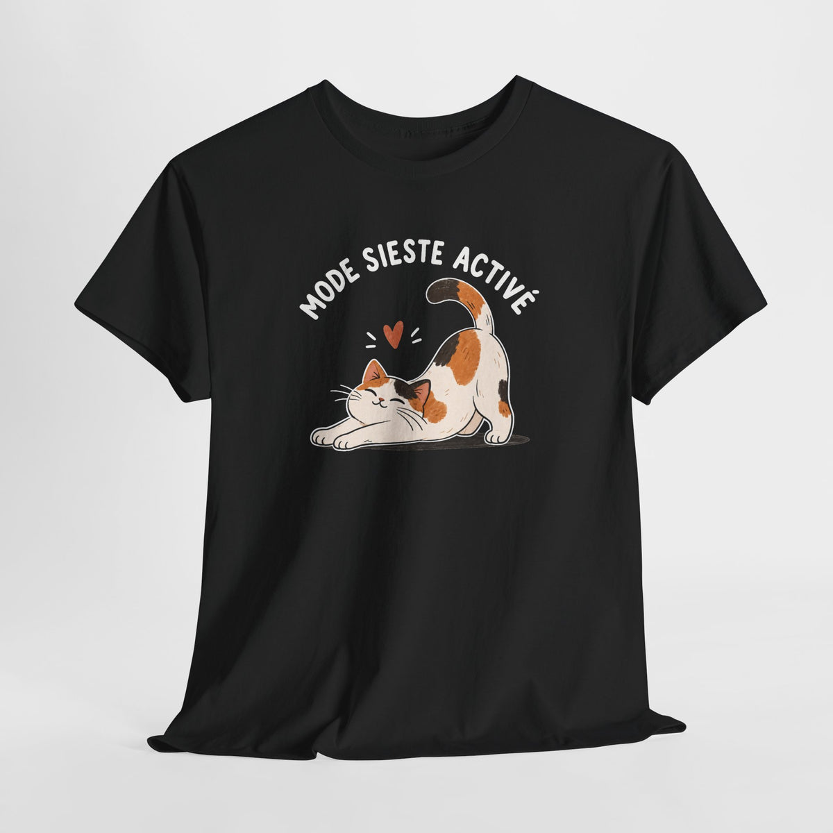 Tee Shirt Chat Homme Femme – Mode Sieste Activé – T-Shirt Humour Chat Amoureux des Chats Cadeau Original