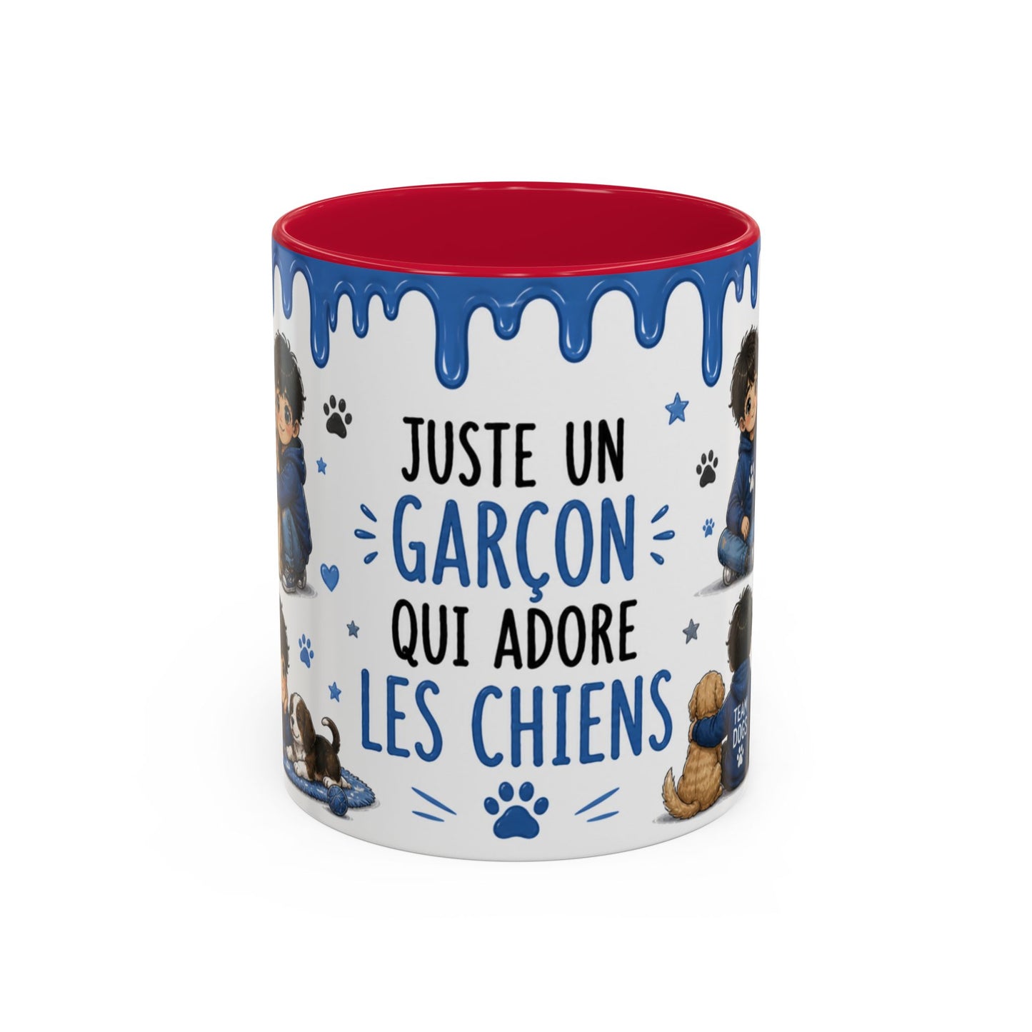 Tasse Juste Un Garçon Qui Adore Les Chiens – Mug Chien Garçon Kawaii Bleu – Cadeau Passion Chiens 325ml