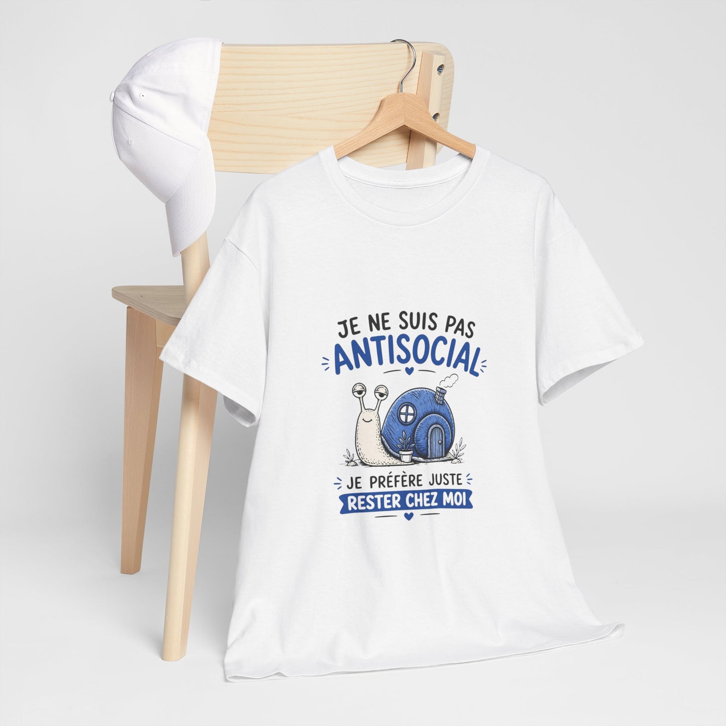 T-Shirt Humour Introverti Je Ne Suis Pas Antisocial – Rester Chez Moi – Tee Shirt Drôle Homme Femme
