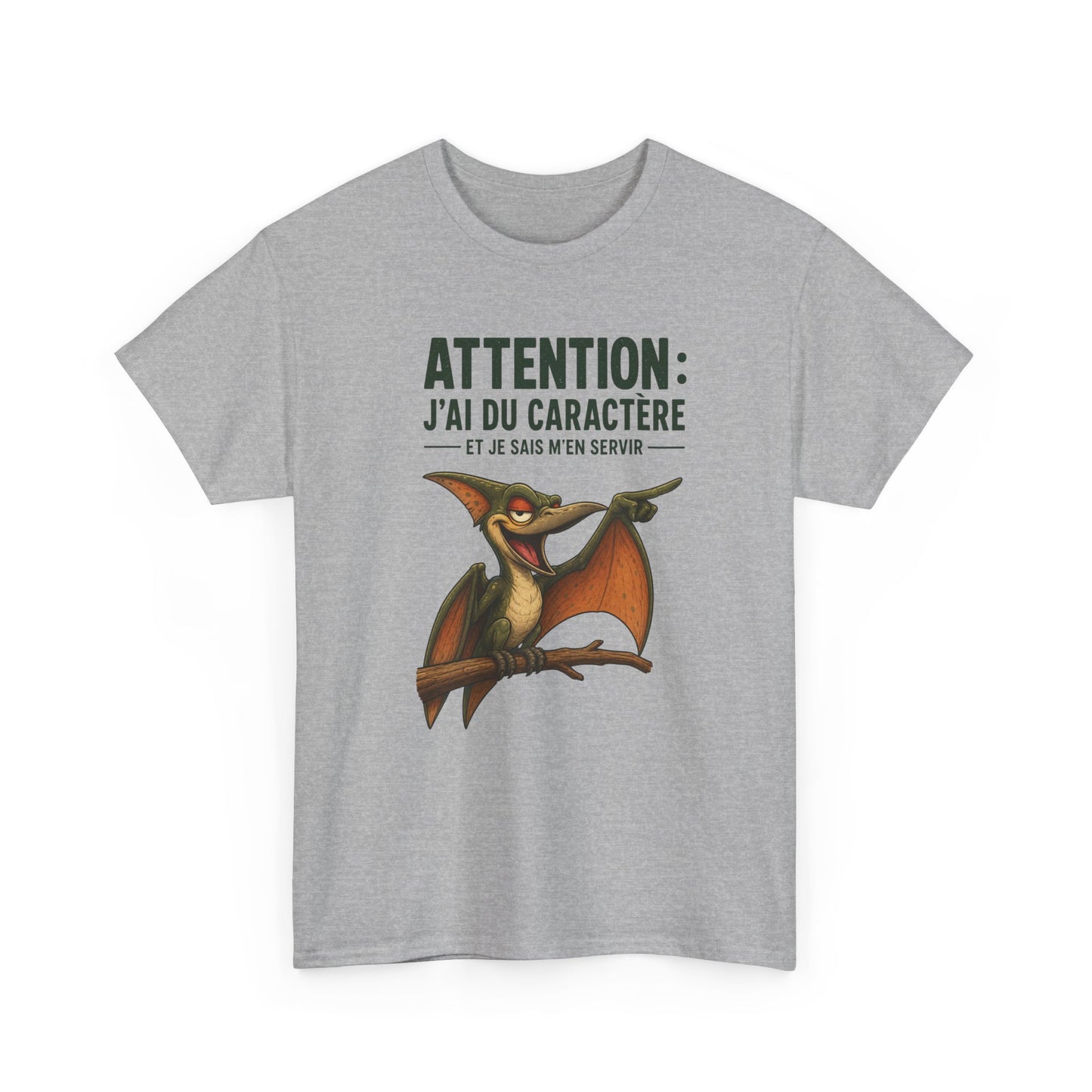 T-Shirt Humour Homme et Femme – Dinosaure Volant Drôle – Gros Caractère Sarcastique – Cadeau Original Anniversaire