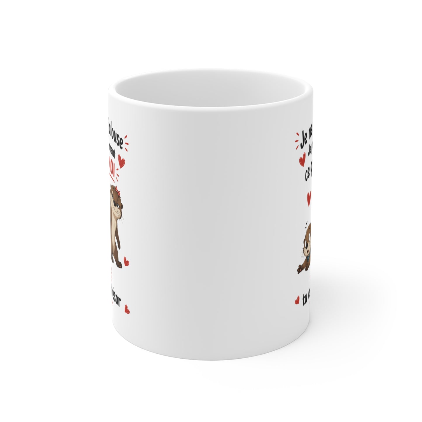 Tasse Je Ne Suis Pas Jalouse – Mug Couple Loutre Humour Amour – Cadeau Romantique 325ml