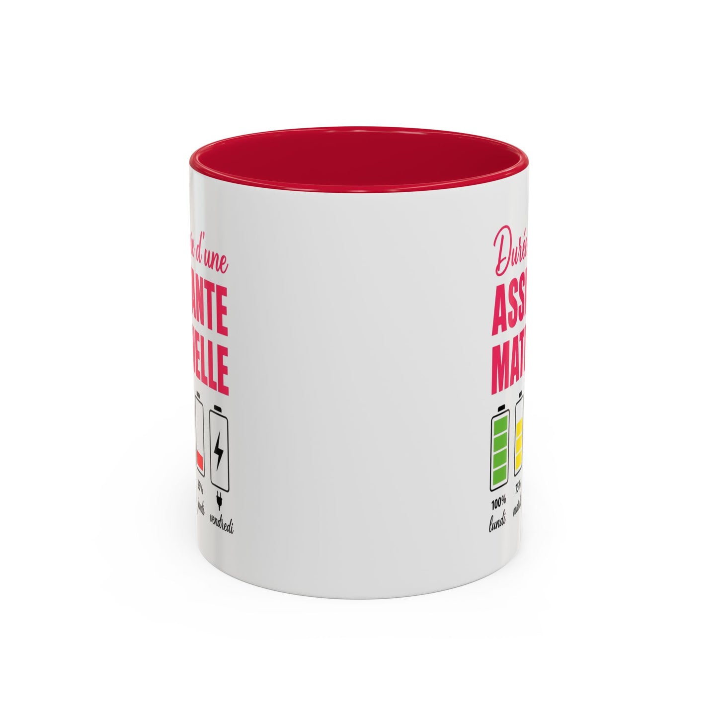 Mug Assistante Maternelle – Tasse Drôle Durée de Vie Batterie – Cadeau Humoristique Nounou et Garde d’Enfant 325ml