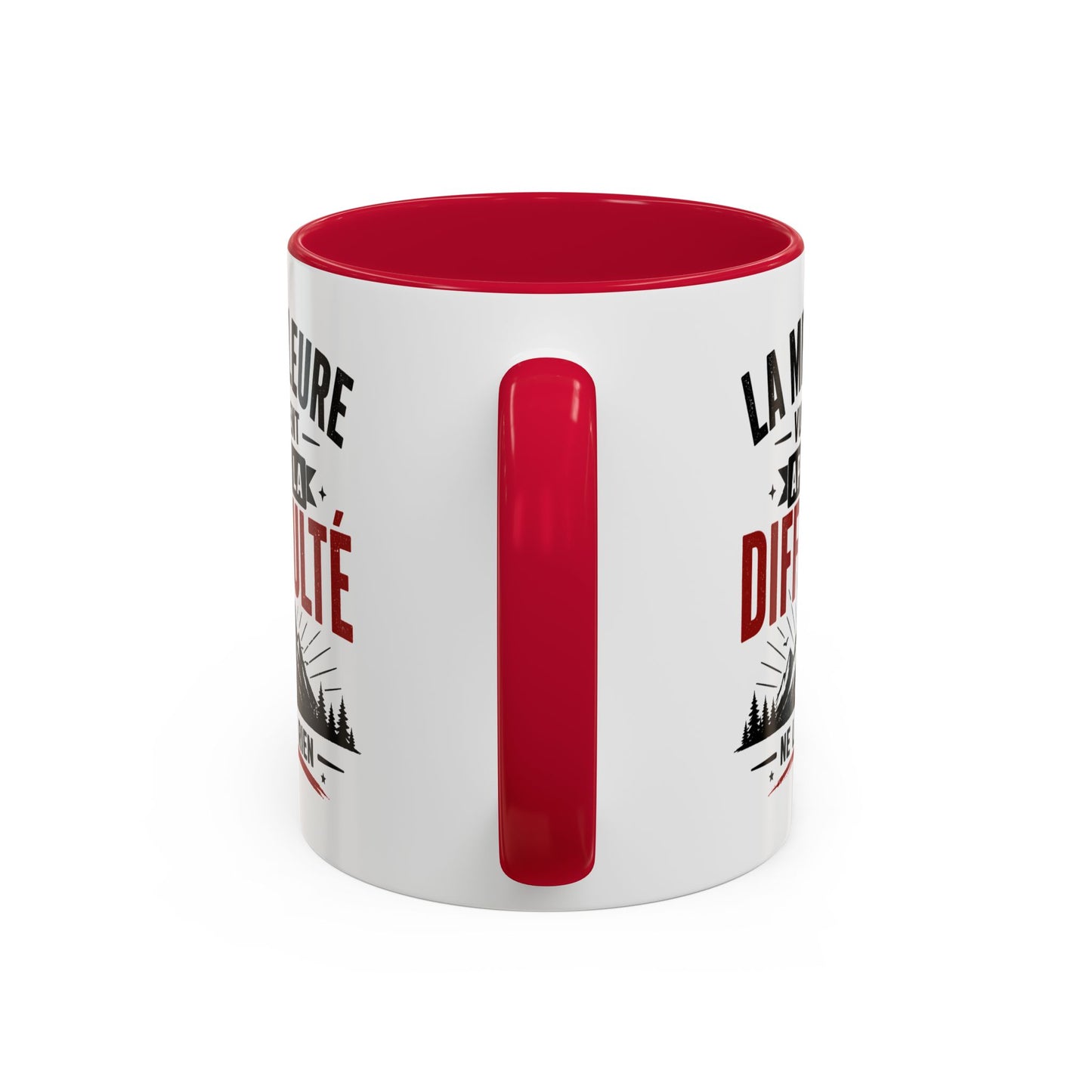 Mug Citation Motivation – La Meilleure Vue Vient Après la Difficulté – Cadeau Inspirant Sport Dépassement de Soi 325ml