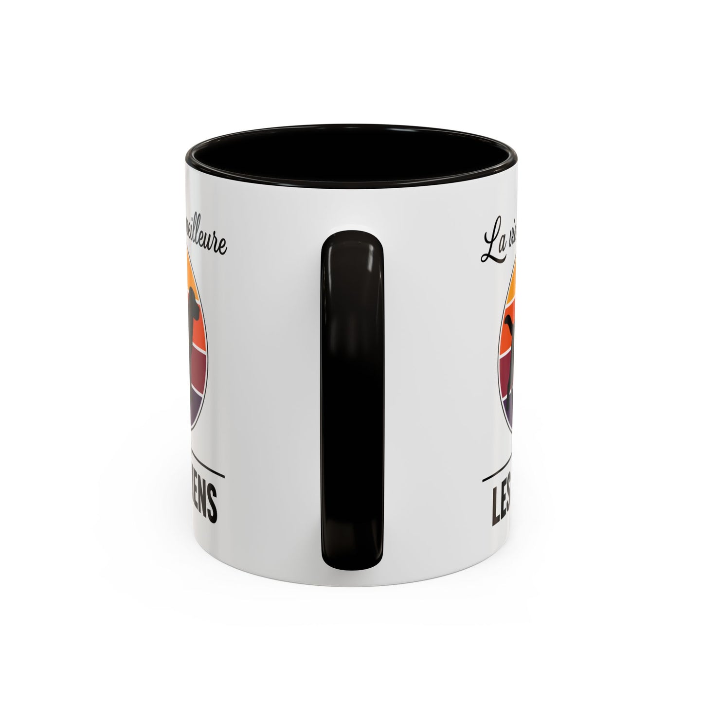 Mug Chien Homme et Femme – Tasse pour Maître et Maîtresse – Cadeau Amoureux des Chiens – Idée Cadeau Passionné Canin et Propriétaire de Chien – 325 ml Noir Bleu Rouge