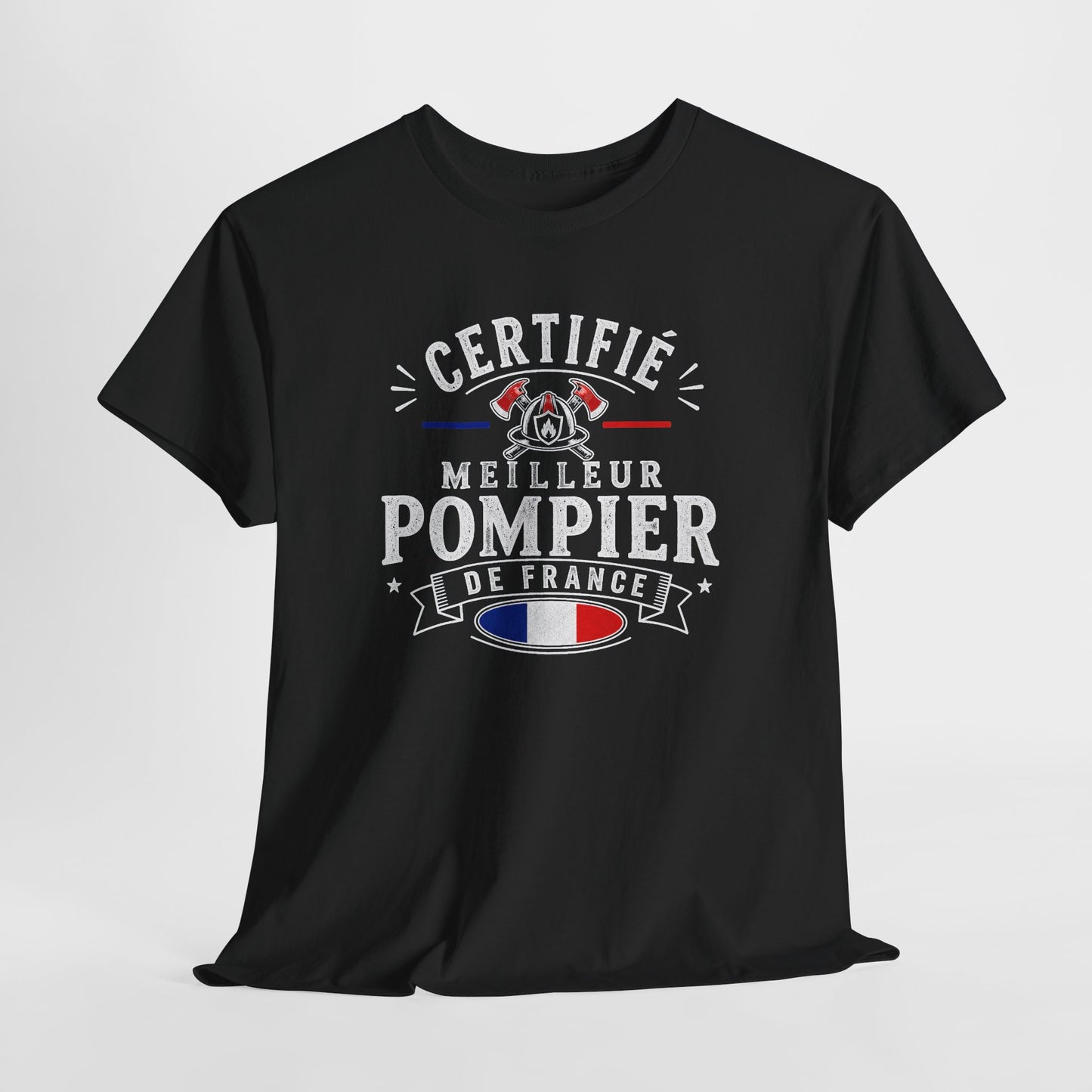 Tee Shirt Pompier Homme – Certifié Meilleur Pompier de France – T-Shirt Métier Sapeur Pompier Cadeau Original