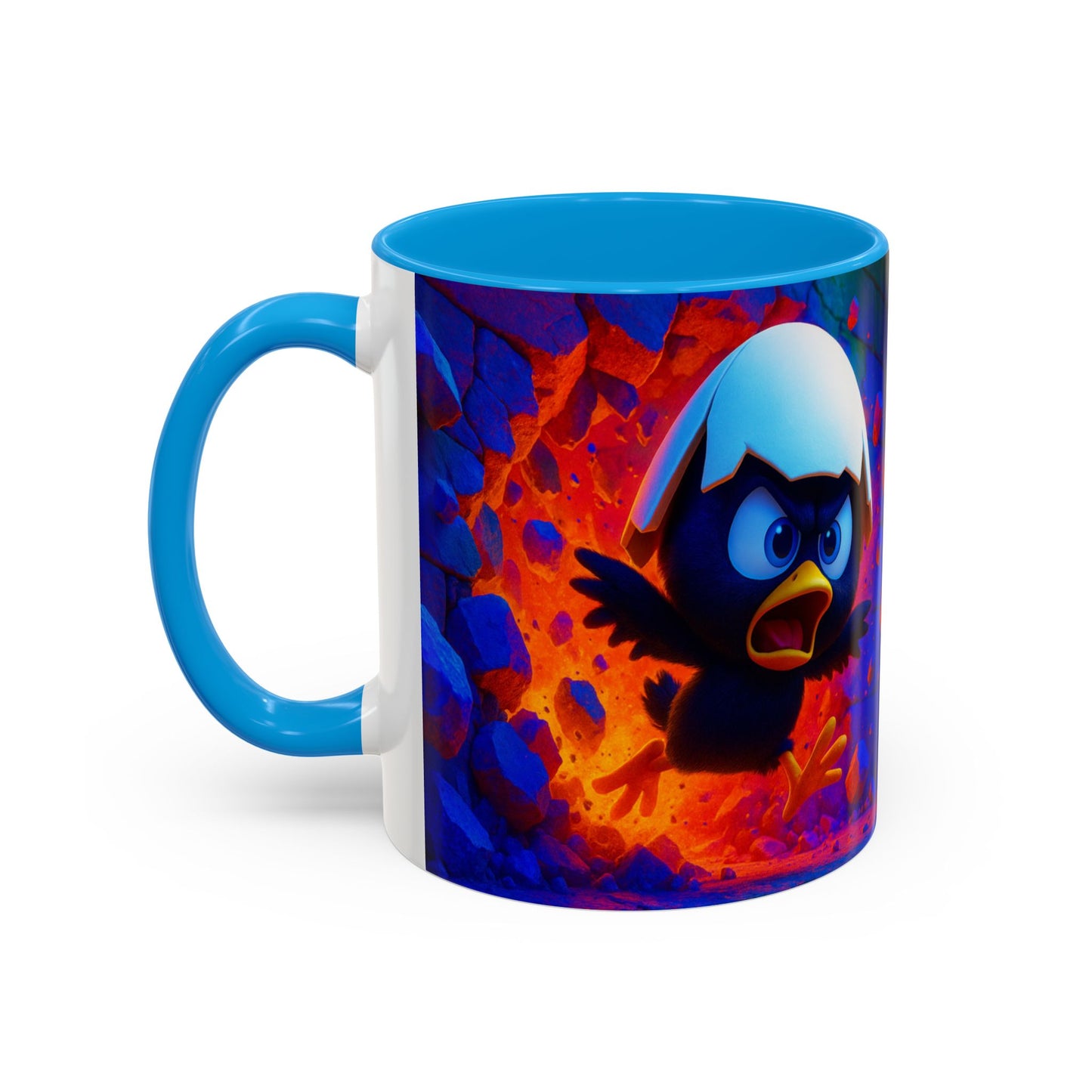 Mug Poussin Noir Cartoon Calimero – Tasse Oiseau Mignon Coquille d’Œuf Humour Dessin Animé 325ml