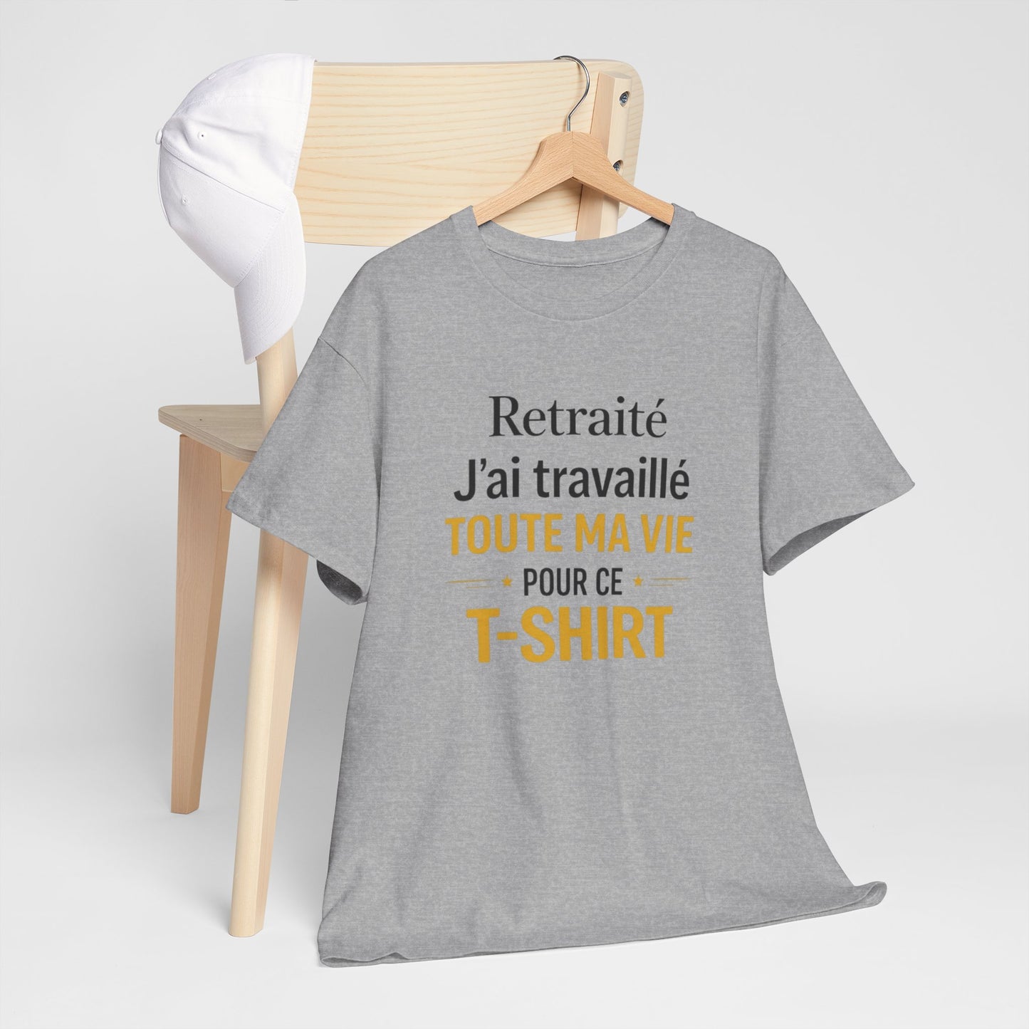 T-Shirt Retraite Homme Drôle – J’ai Travaillé Toute Ma Vie pour ce T Shirt – Cadeau Retraité Homme Humour