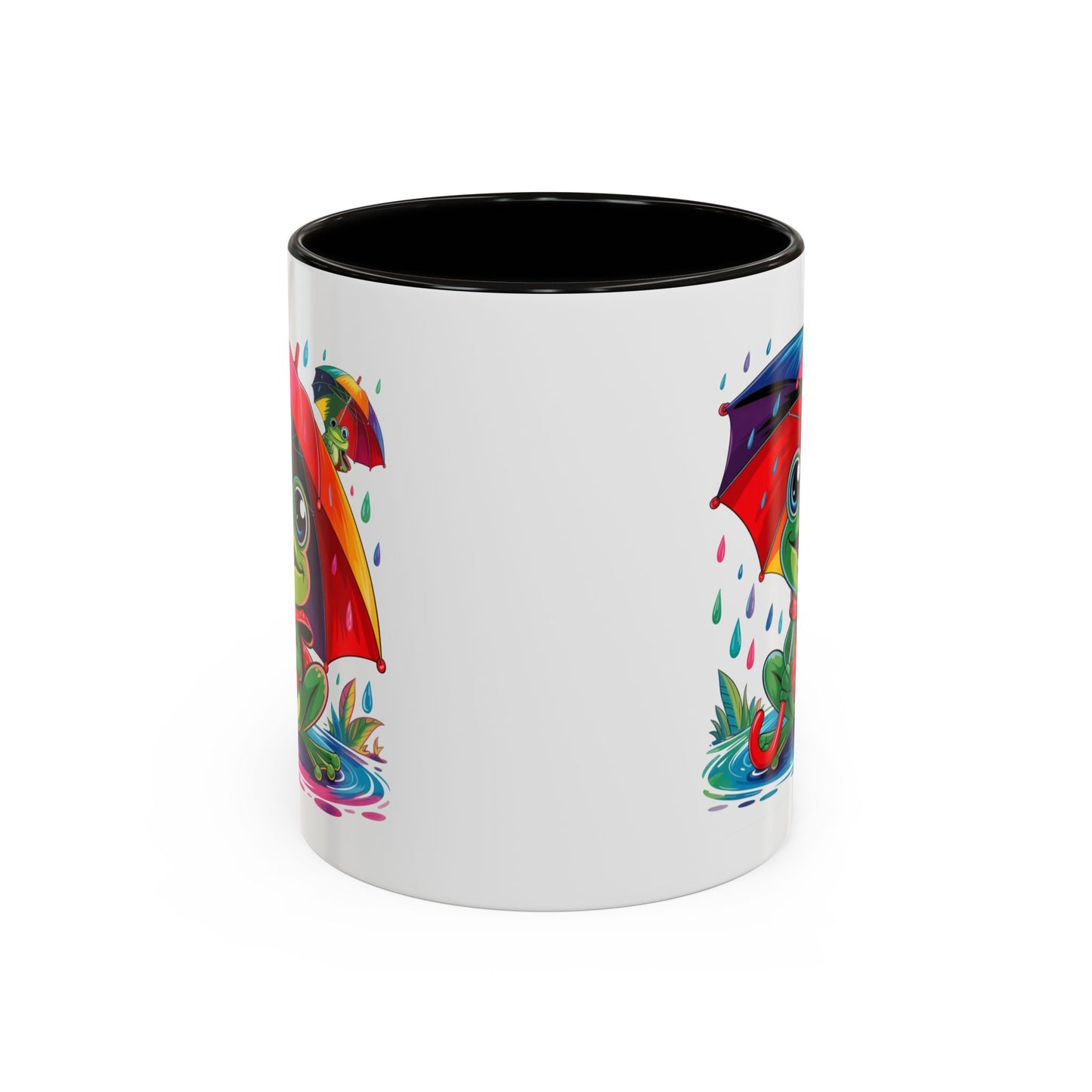 Mug Grenouille Sous la Pluie – Tasse Colorée Parapluie Arc-en-Ciel – Cadeau Fun et Mignon – Céramique 325ml