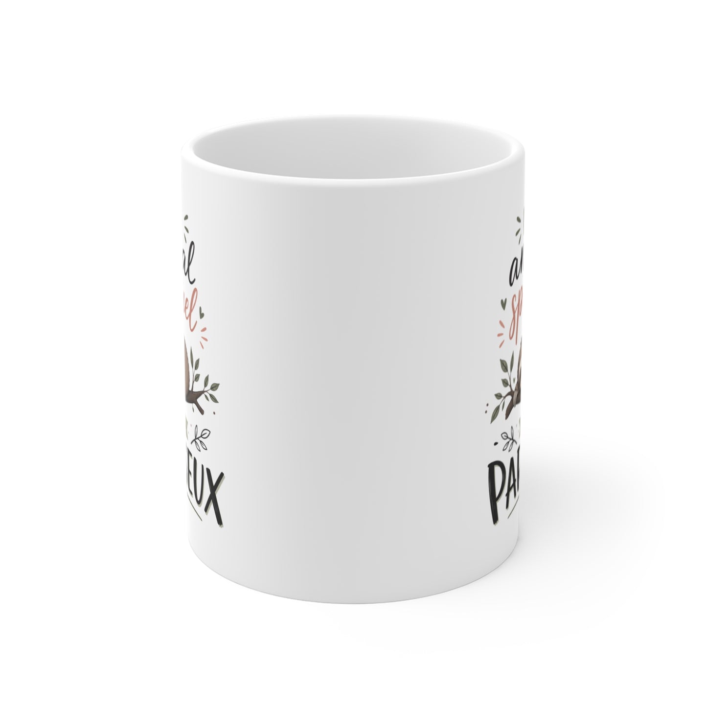 Tasse Mon Animal Spirituel est le Paresseux – Mug Paresseux Mignon Humour Cadeau Femme Homme 325 ml