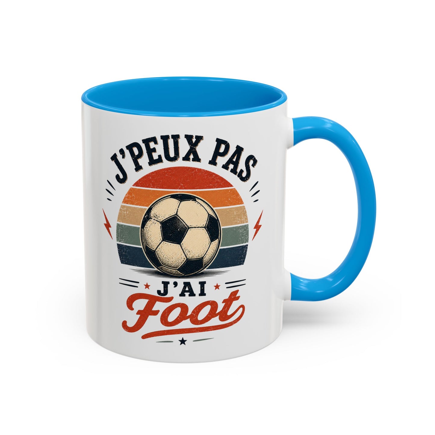 Tasse J’Peux Pas J’Ai Foot – Mug Football Vintage Humoristique – Cadeau Footballeur Homme Femme 325ml