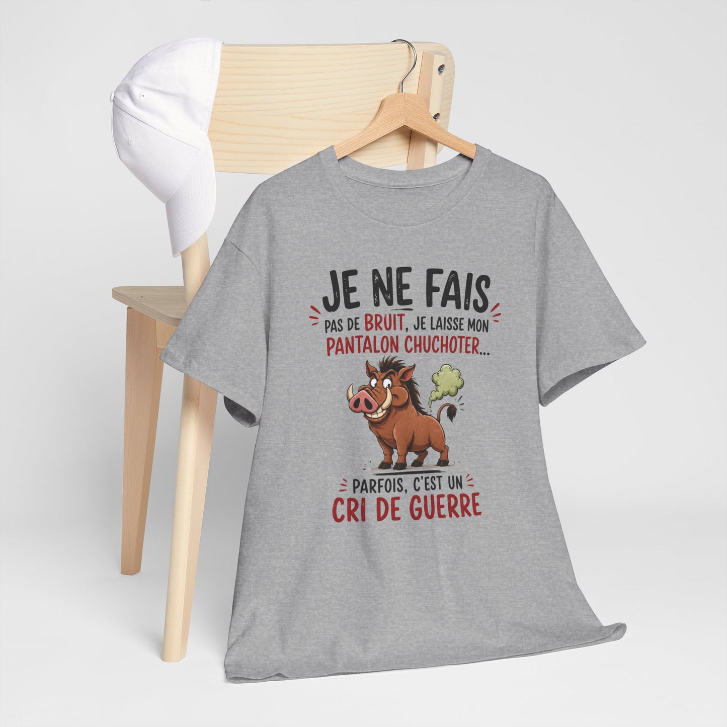 Tee-Shirt Humour Pet Sanglier – Je Ne Fais Pas De Bruit Je Laisse Mon Pantalon Chuchoter – Cadeau Drôle Homme Femme Adulte
