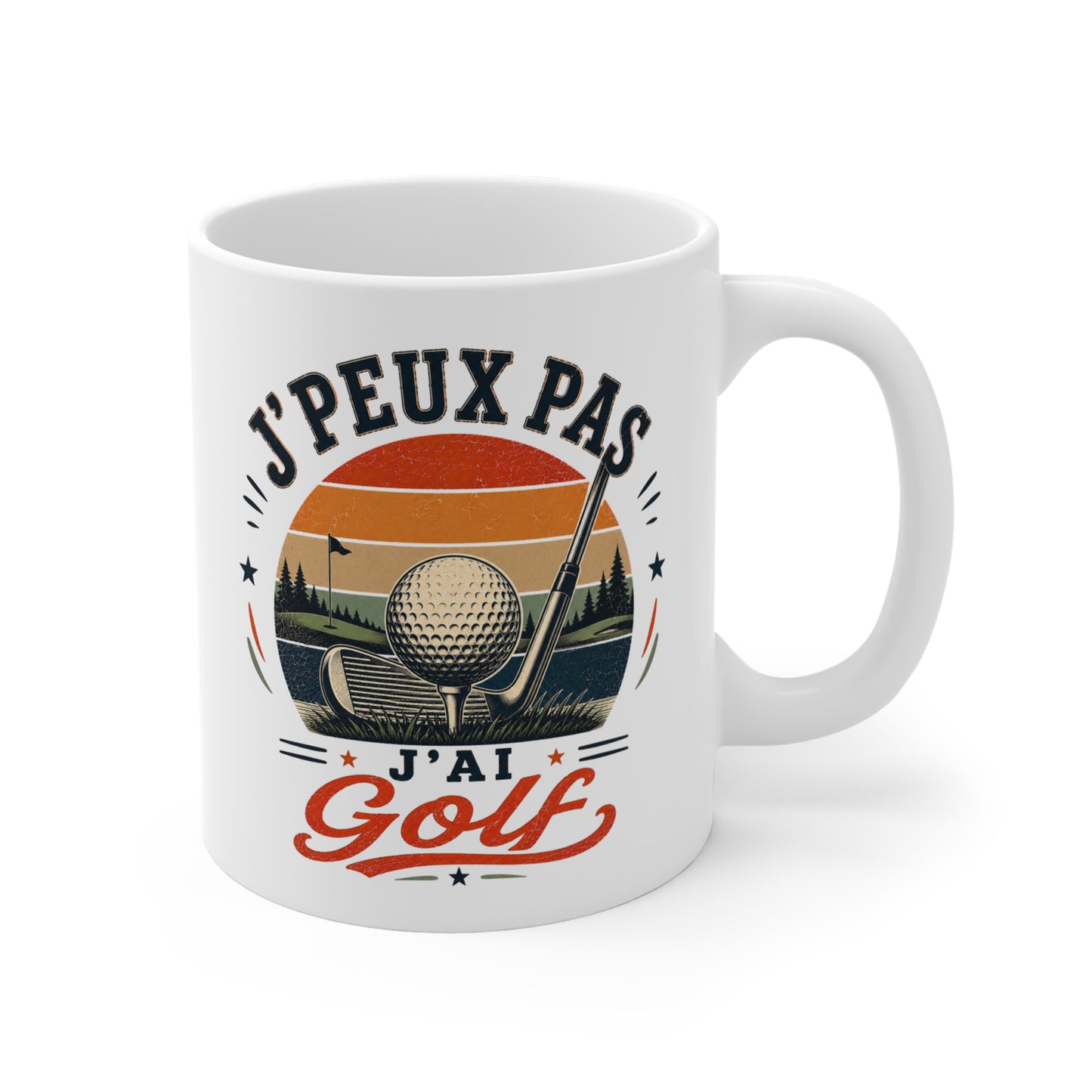 Tasse J’Peux Pas J’Ai Golf – Mug Humour Golfeur Vintage – Cadeau Sport Homme Femme 325ml
