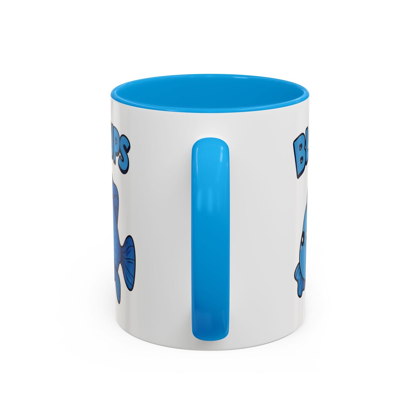Mug Poisson Bleu Kawaii Homme – Tasse Humour Bloups – Cadeau Original Drôle Animal Marin Café Thé 325ml