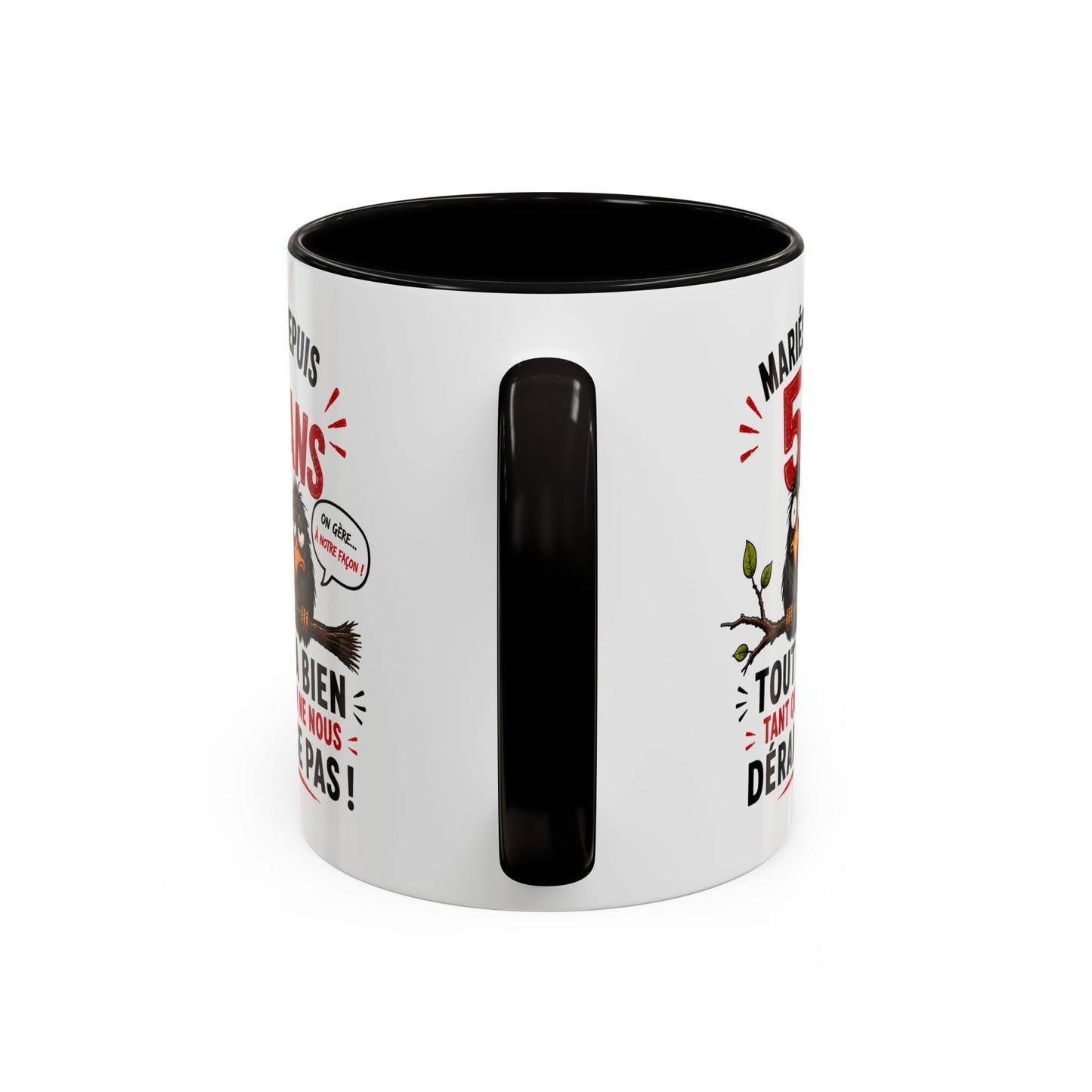 Tasse Mariés Depuis 5 Ans – Mug Humour Anniversaire de Mariage Homme Femme – Cadeau Couple 5 Ans de Mariage 325 ml