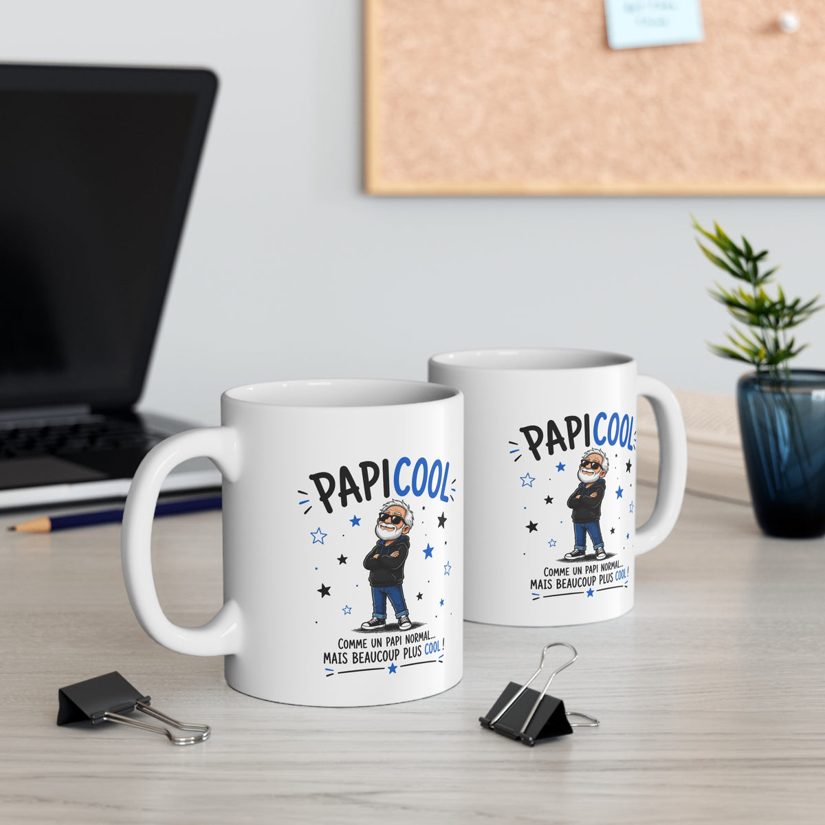 Mug PapiCool – Tasse Humoristique pour Papi – Comme un Papi Normal Mais Beaucoup Plus Cool – Idée Cadeau Originale Grand-Père Anniversaire Noël