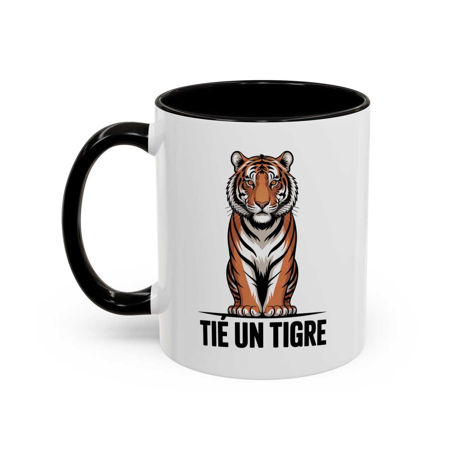 Tasse Humour Motivation – Mug Tié un Tigre – Expression Inspirante – Cadeau Original – Céramique 325ml