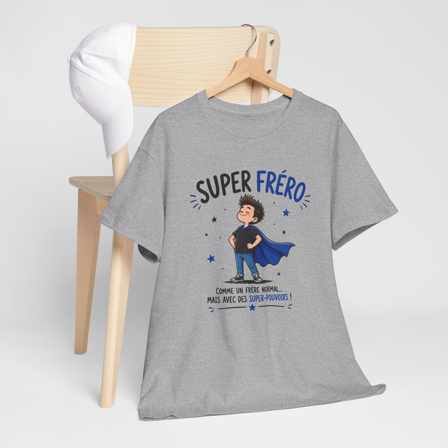 Tee Shirt Frère Homme – Super Fréro Comme un Frère Normal Mais Carrément Super – T-Shirt Humour Cadeau Original