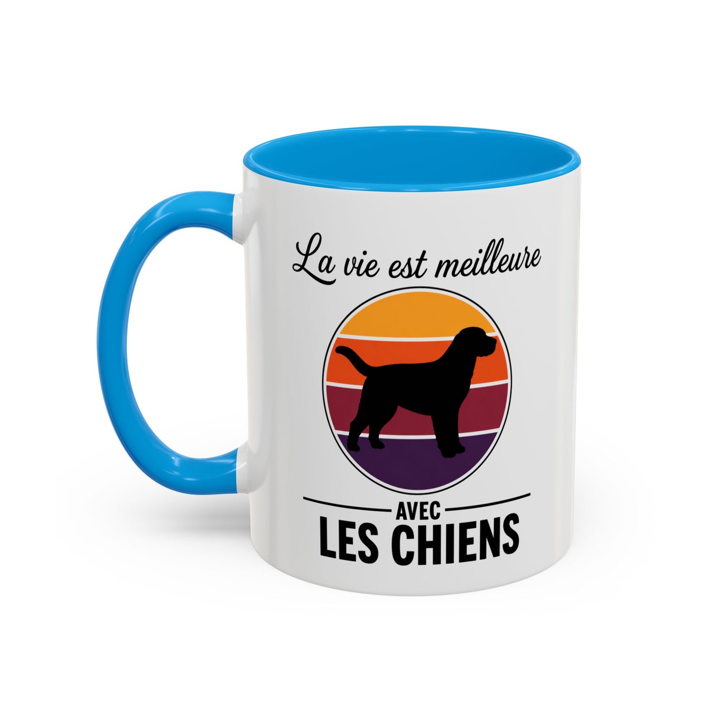 Mug Chien Homme et Femme – Tasse pour Maître et Maîtresse – Cadeau Amoureux des Chiens – Idée Cadeau Passionné Canin et Propriétaire de Chien – 325 ml Noir Bleu Rouge