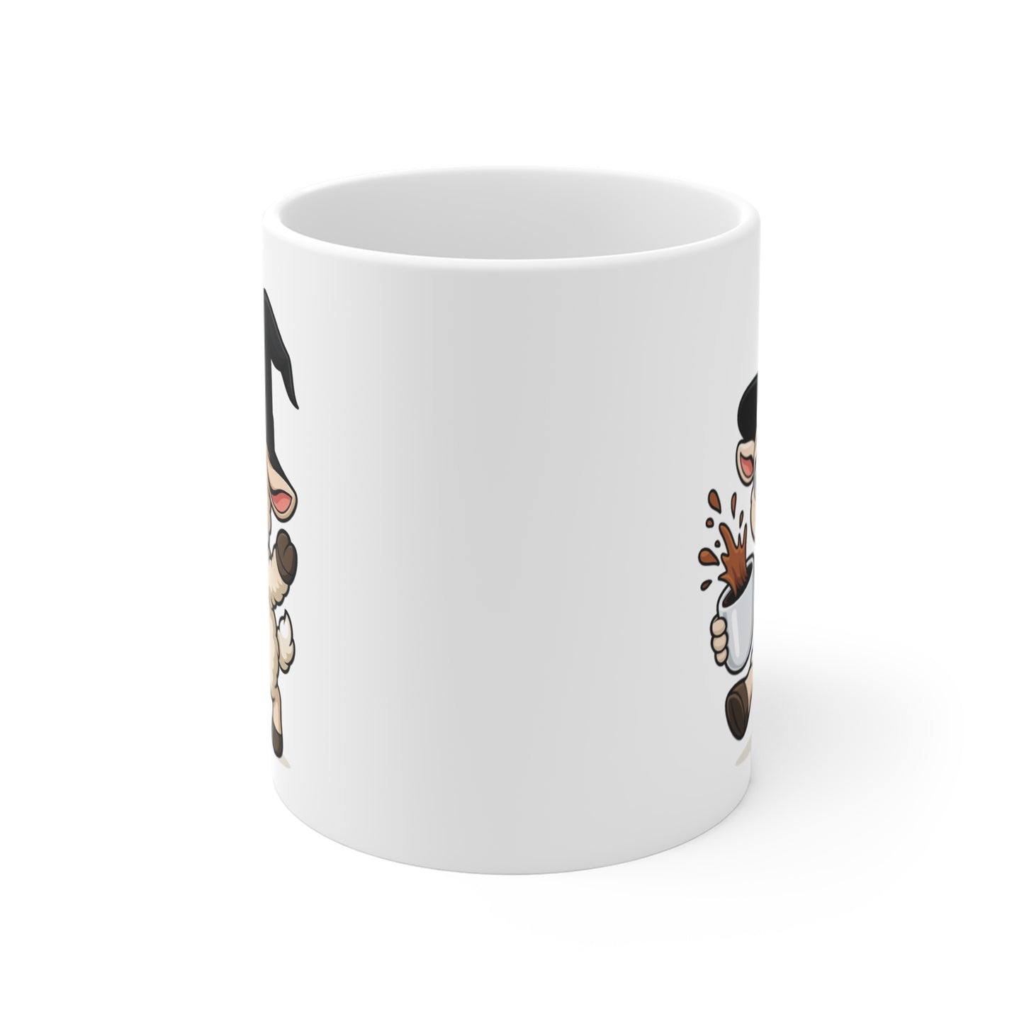 Mug Mouton Sorcier Café – Tasse Céramique 325ml – Illustration Animalière Drôle Halloween