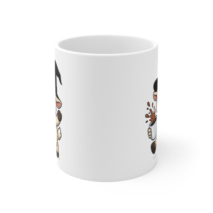 Mug Mouton Sorcier Café – Tasse Céramique 325ml – Illustration Animalière Drôle Halloween