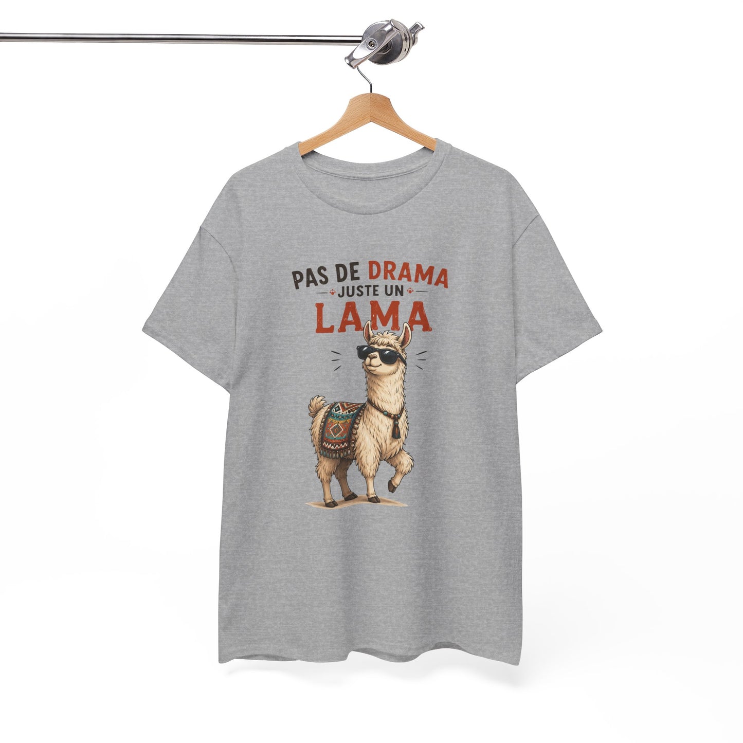 T-Shirt Humour Homme et Femme – Lama Drôle avec Lunettes – Animal Rigolo – Cadeau Original Anniversaire