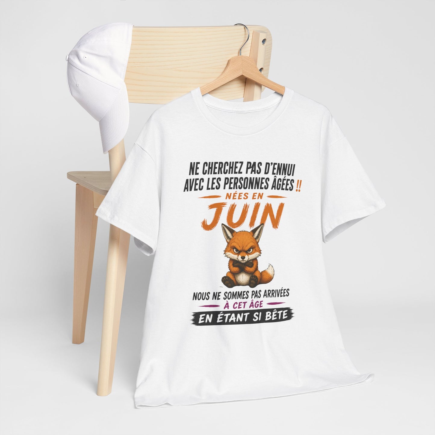 Tee-Shirt Retraité Juin Humour – Cadeau Anniversaire Senior Homme Femme – Renard Drôle Retraite