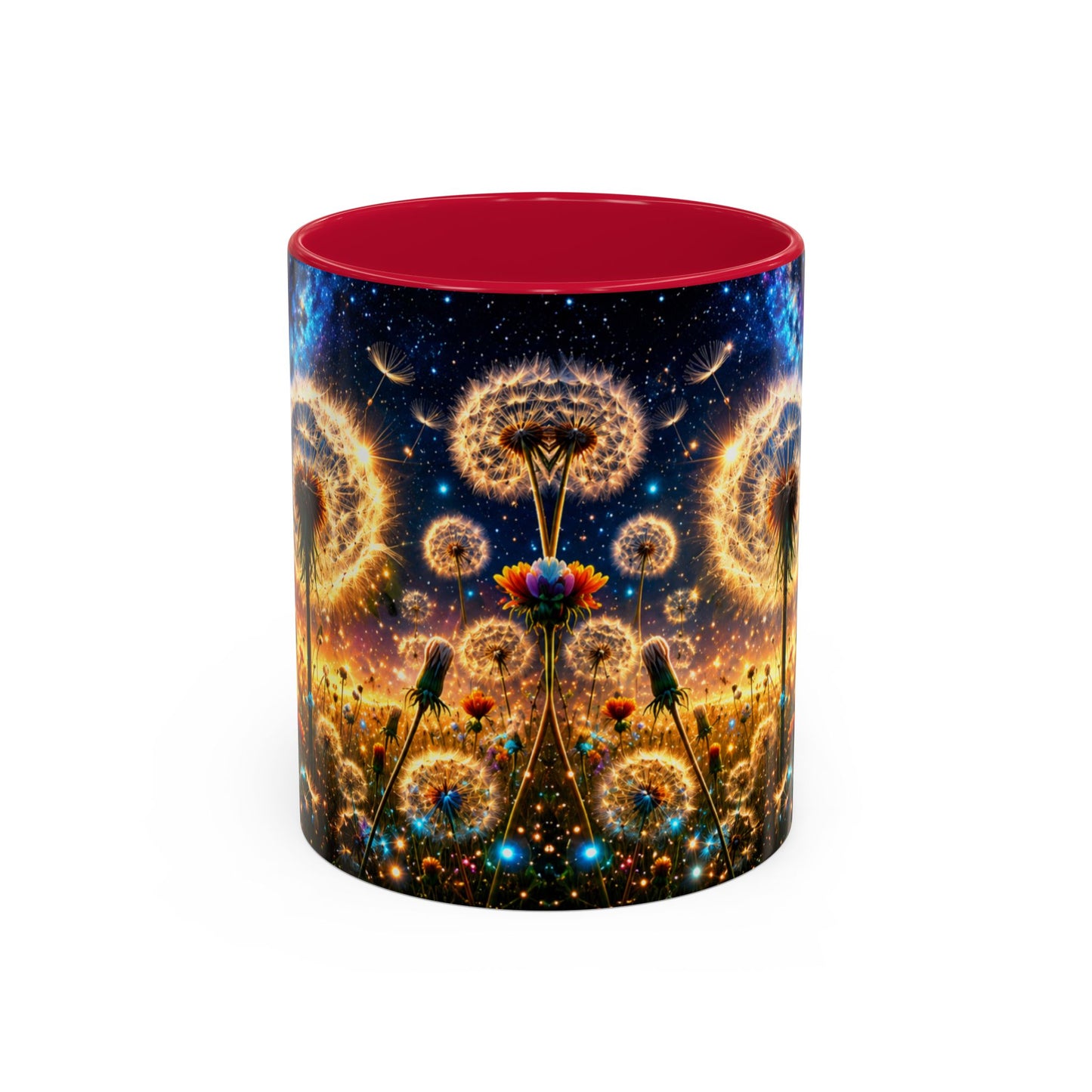 Tasse Pissenlit Féérique – Mug Fleur Cosmique et Étoiles – Cadeau Nature Bohème 325ml