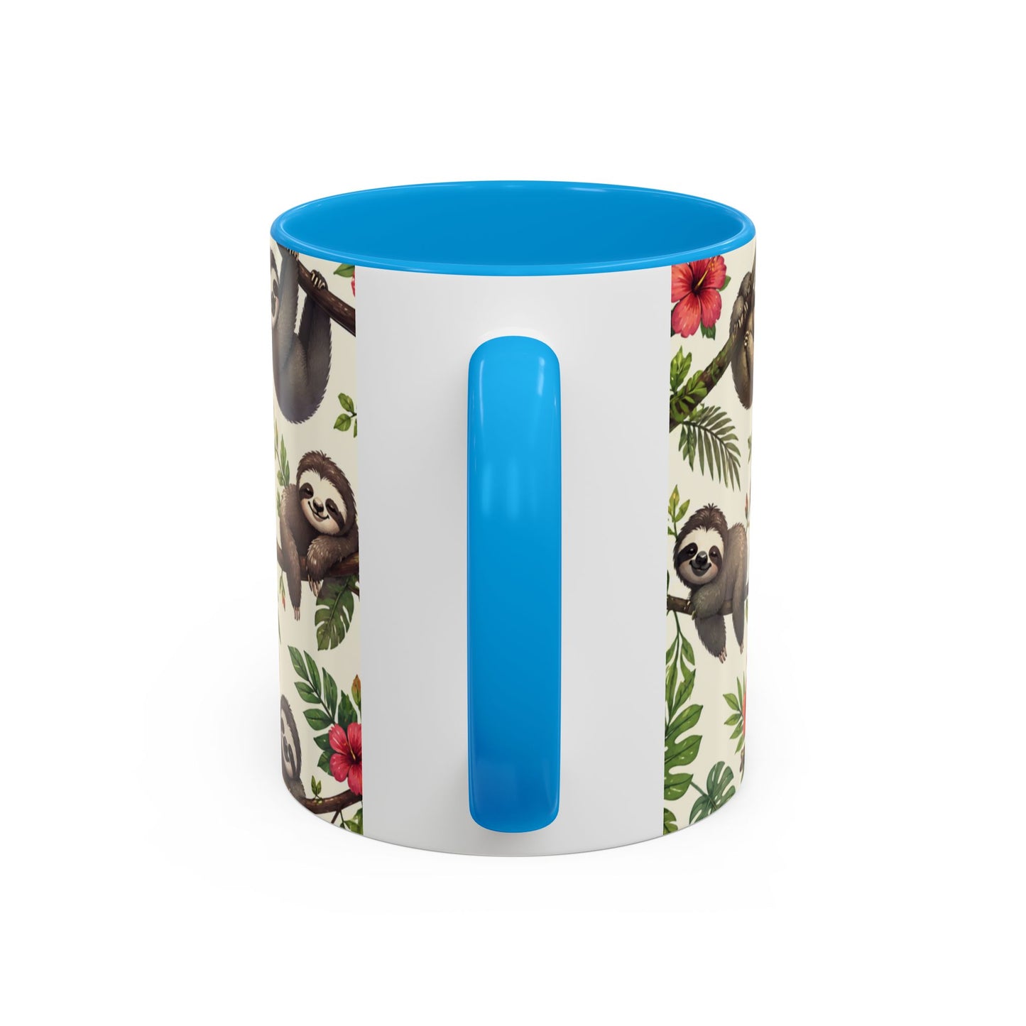 Tasse Paresseux Mignons – Mug Jungle Tropicale et Fleurs – Design Animal Kawaii et Nature – Céramique 325ml