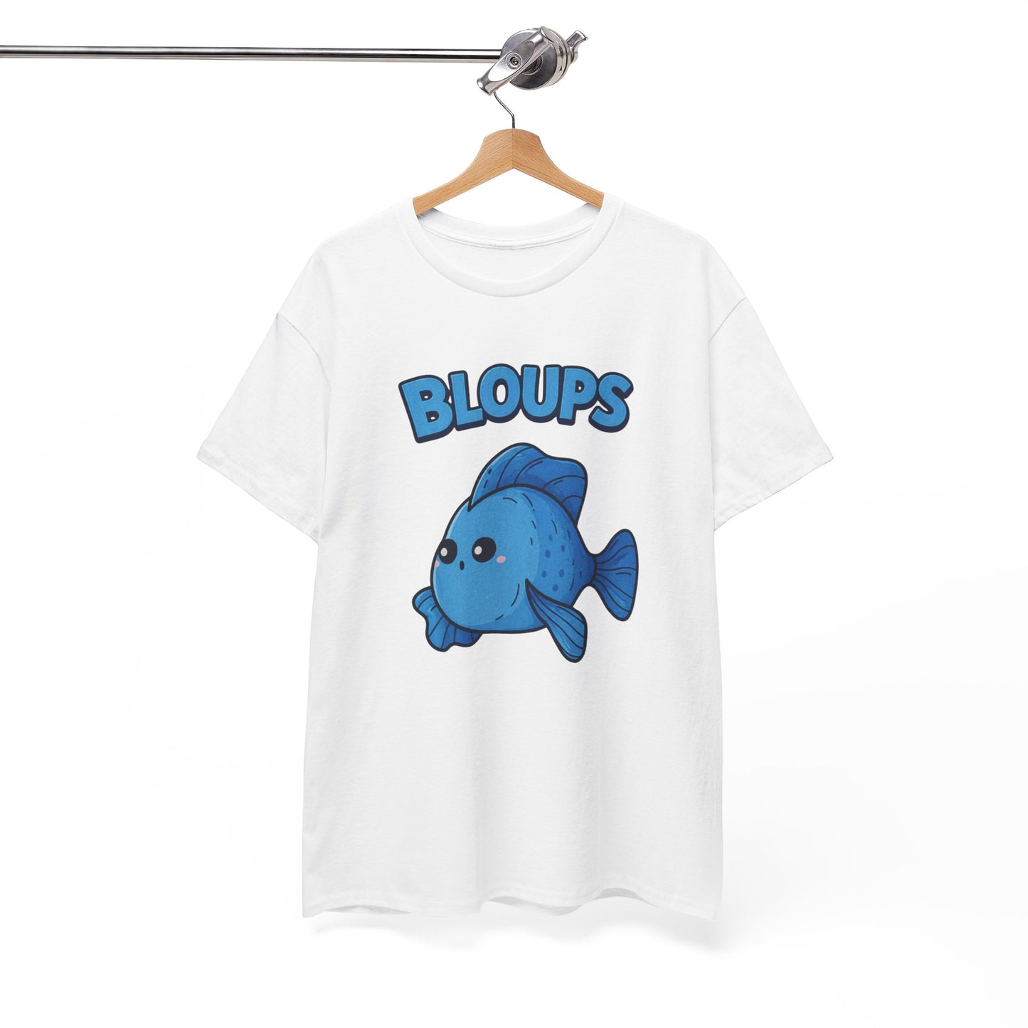 T-Shirt Humour Poisson Homme – Bloups Poisson Drôle Kawaii – Cadeau Original Amateur d’Aquarium et Animaux Marins