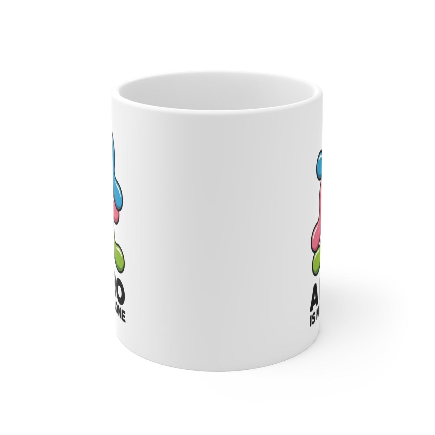 Tasse “A Hero Is Never Alone” – Mug Mignon Personnages Colorés Style Kawaii – Cadeau Positif et Fun 325ml