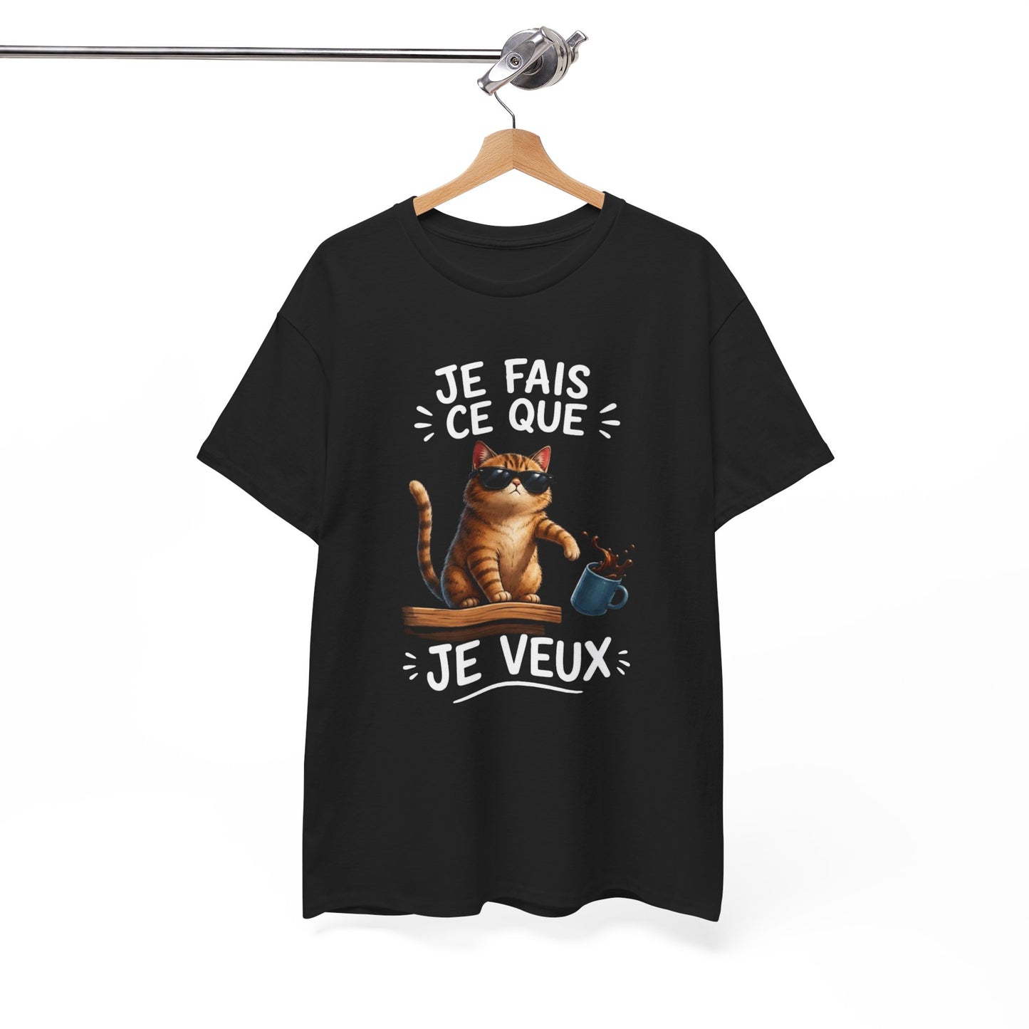 Tee-Shirt Je Fais Ce Que Je Veux – Chat Drôle Avec Lunettes – Cadeau Humour Homme Femme Adulte