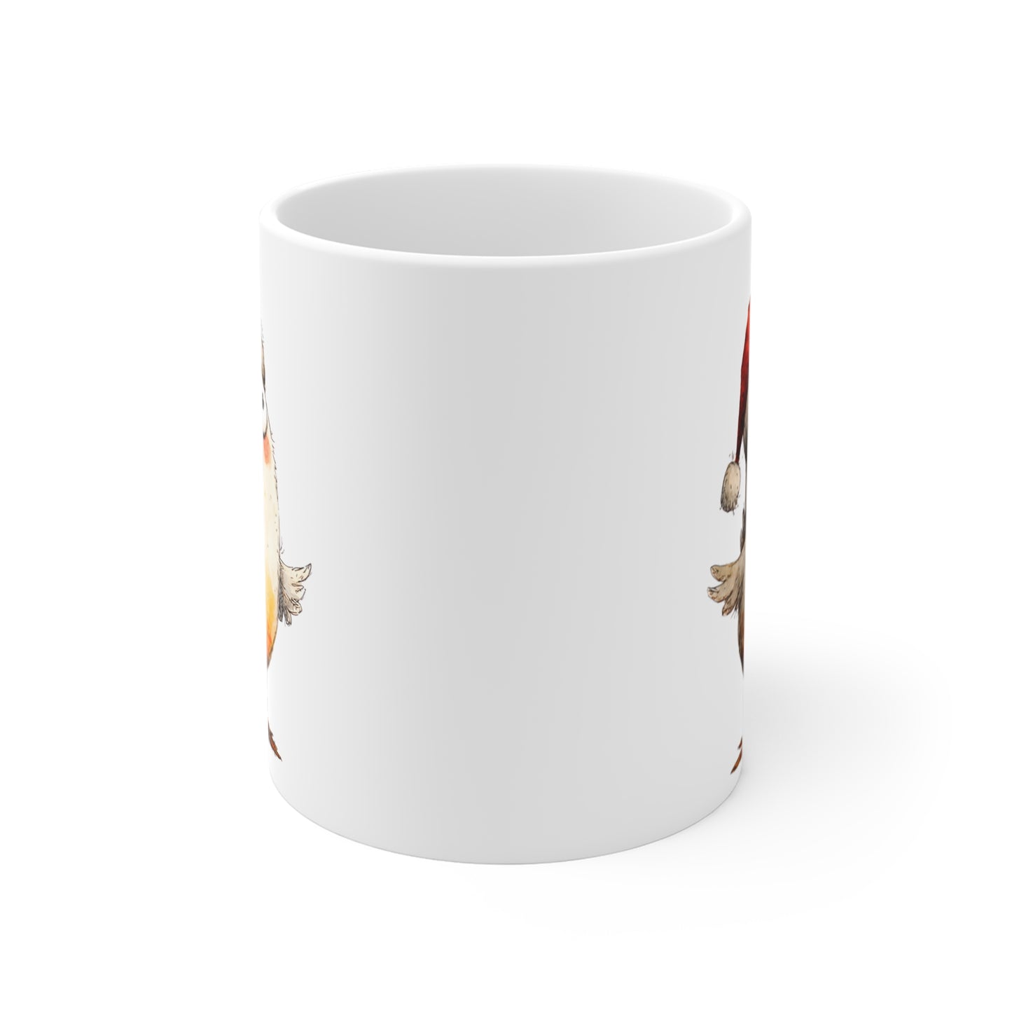 Tasse Céramique Oiseau Noël Rigolo – Mug Hiver Humoristique – Cadeau Original Festif 325 ml